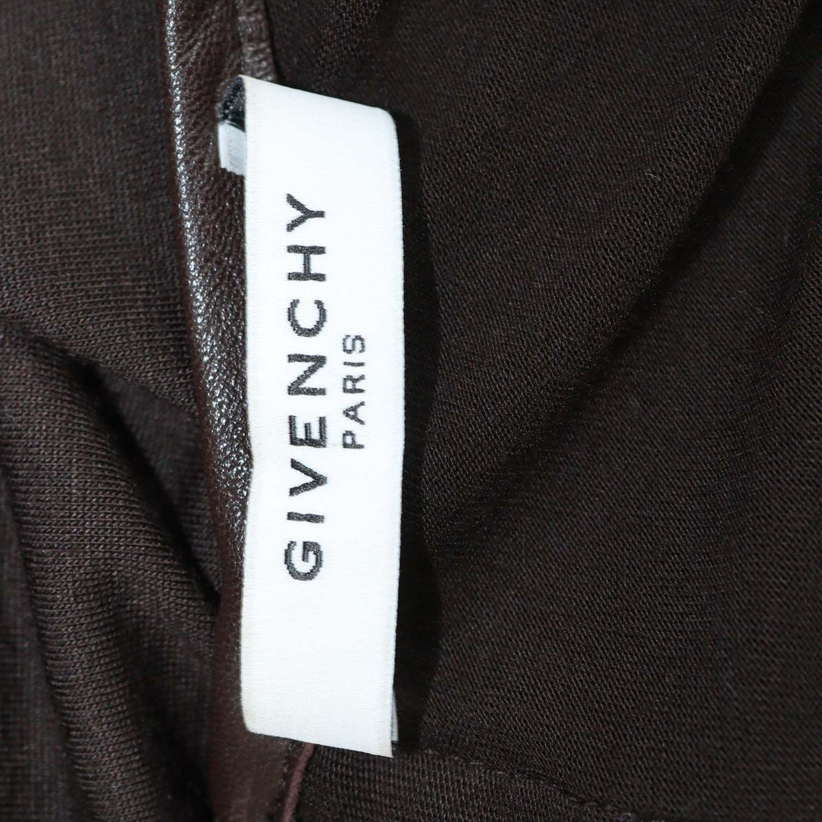 Givenchy Brown Viscose and Leather Zip Sleeveless Top