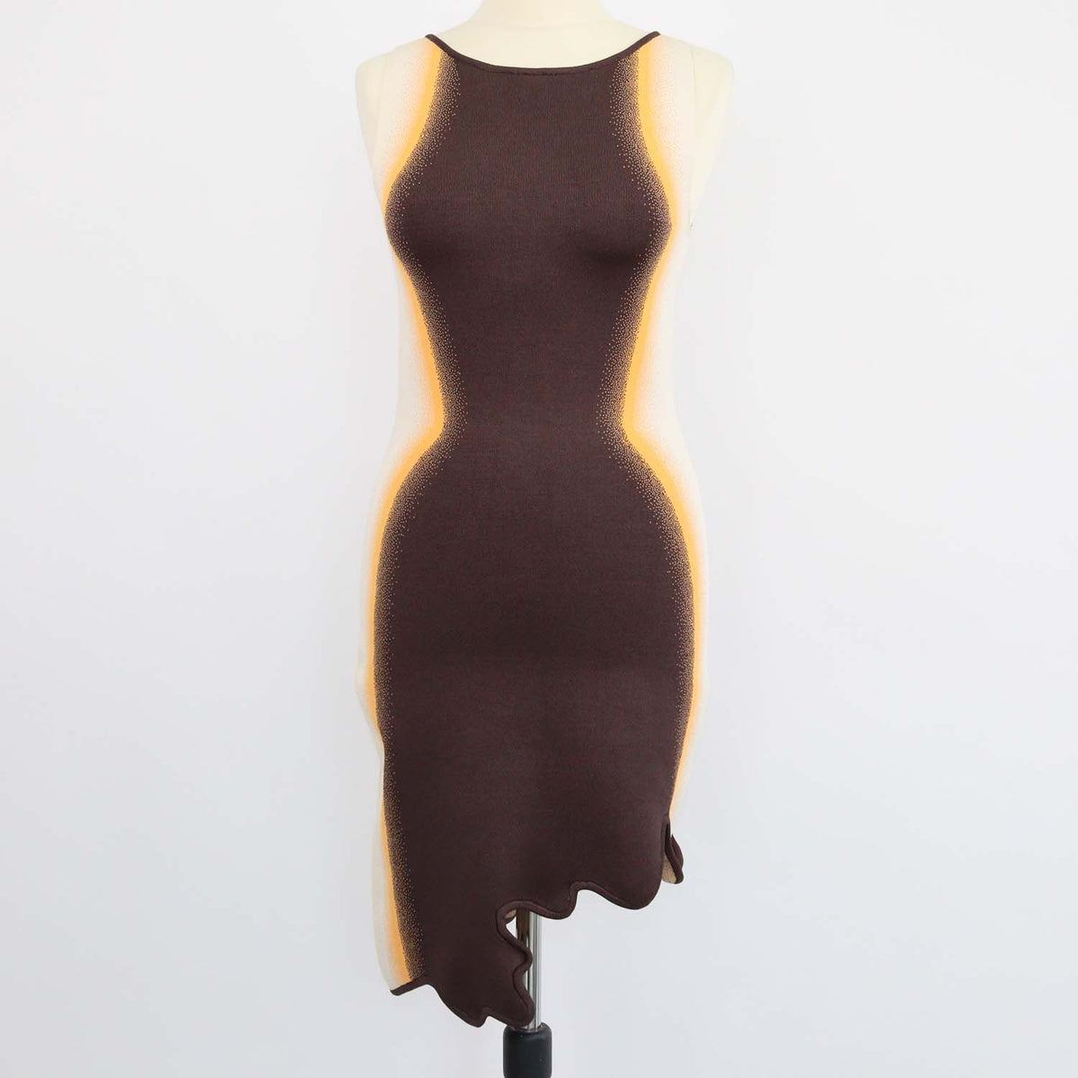 PH5 Tricolor Blend Viscose Aster Wavy Asymmetrical Dress