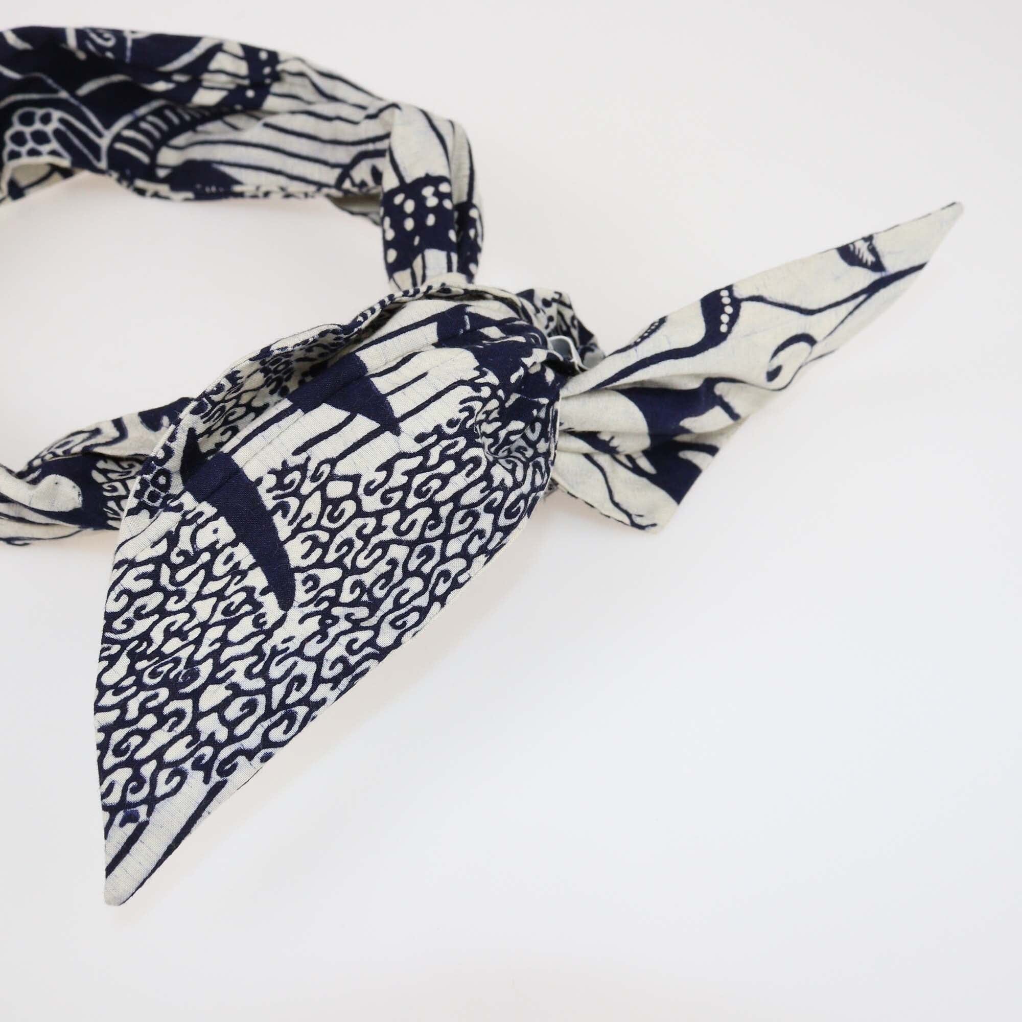 Christian Dior Navy Blue Toile De Jouy Printed Wired Headband Womens Christian Dior