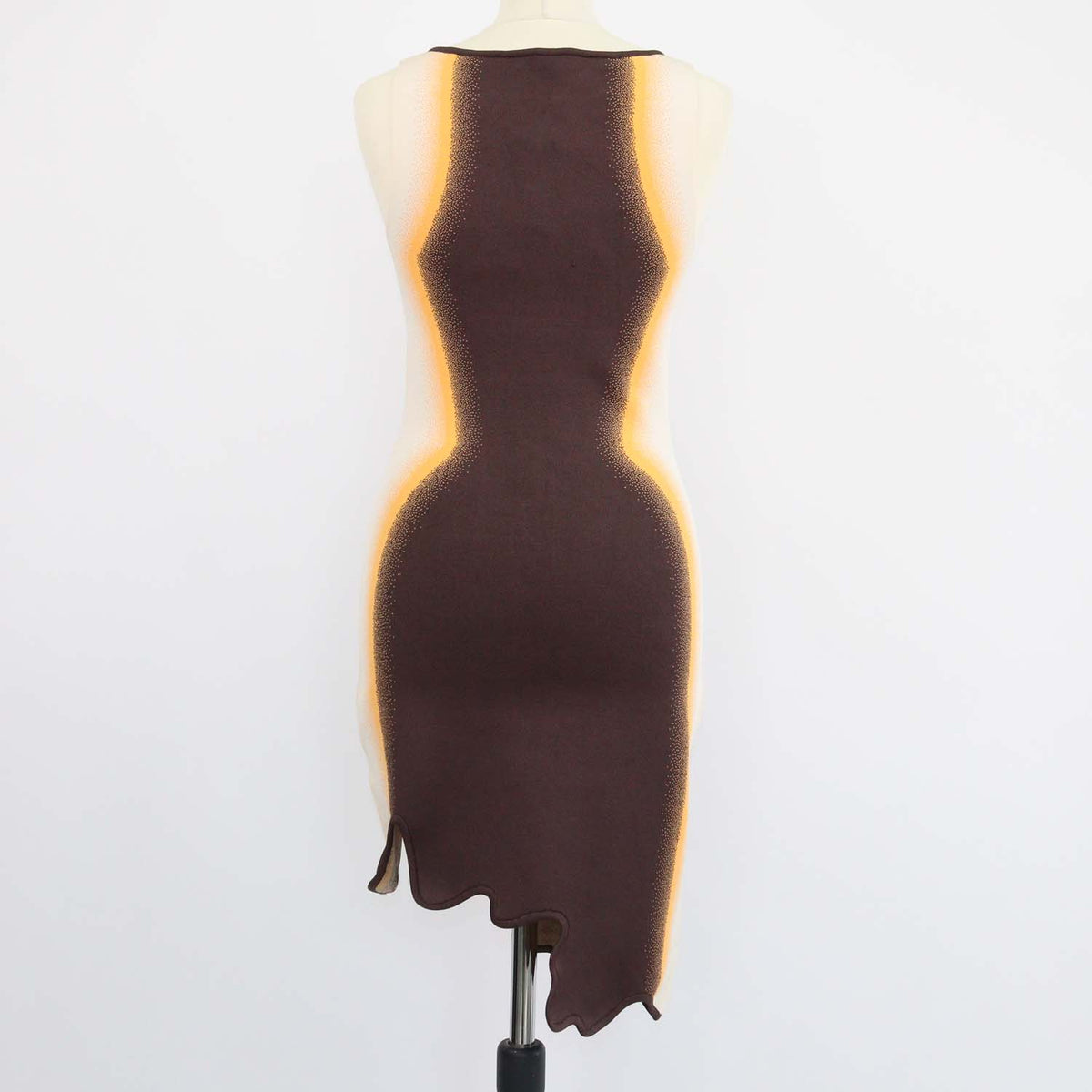 PH5 Tricolor Blend Viscose Aster Wavy Asymmetrical Dress