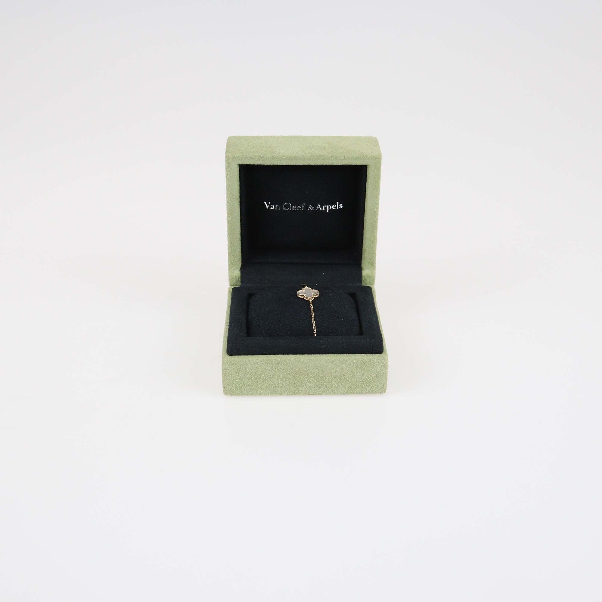 Van Cleef & Arpels 18K Yellow Gold Mother Of Pearl Sweet Alhambra Bracelet Womens Van Cleef & Arpels