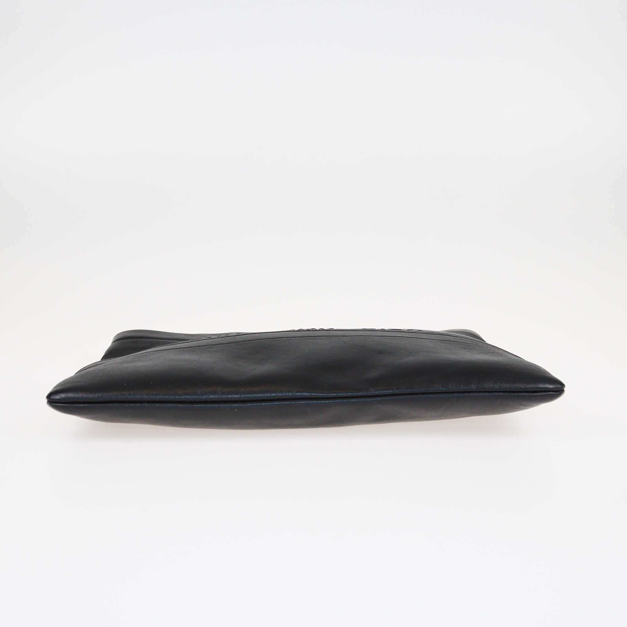 Christian Dior Black Embossed Logo Zip Pouch Bags Christian Dior