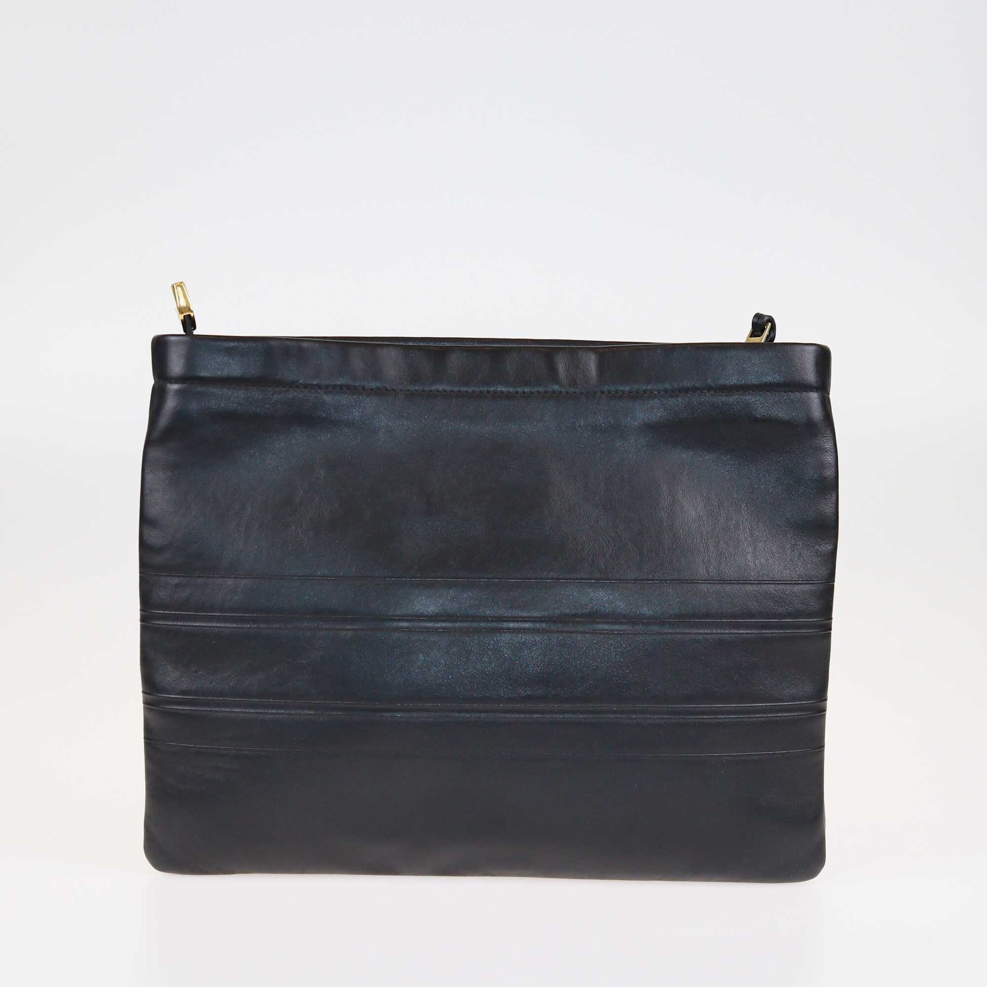 Christian Dior Black Embossed Logo Zip Pouch Bags Christian Dior