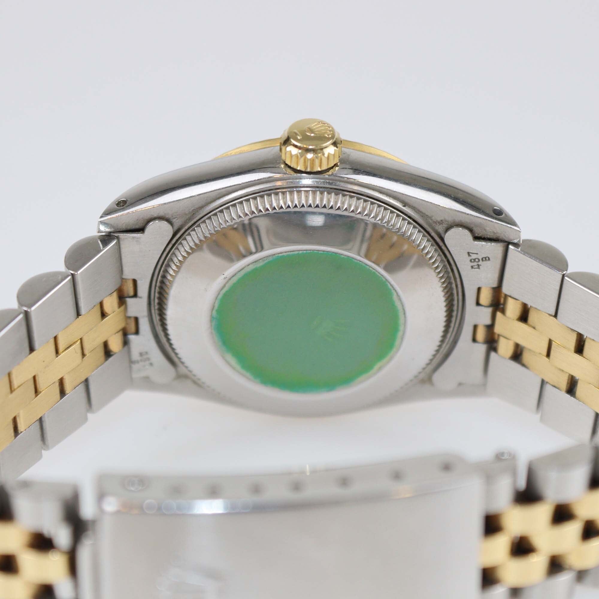 Rolex Orange Vignette Dial 18K Yellow Gold Stainless Steel Datejust 68273 Women's Wristwatch 31 mm Womens Rolex