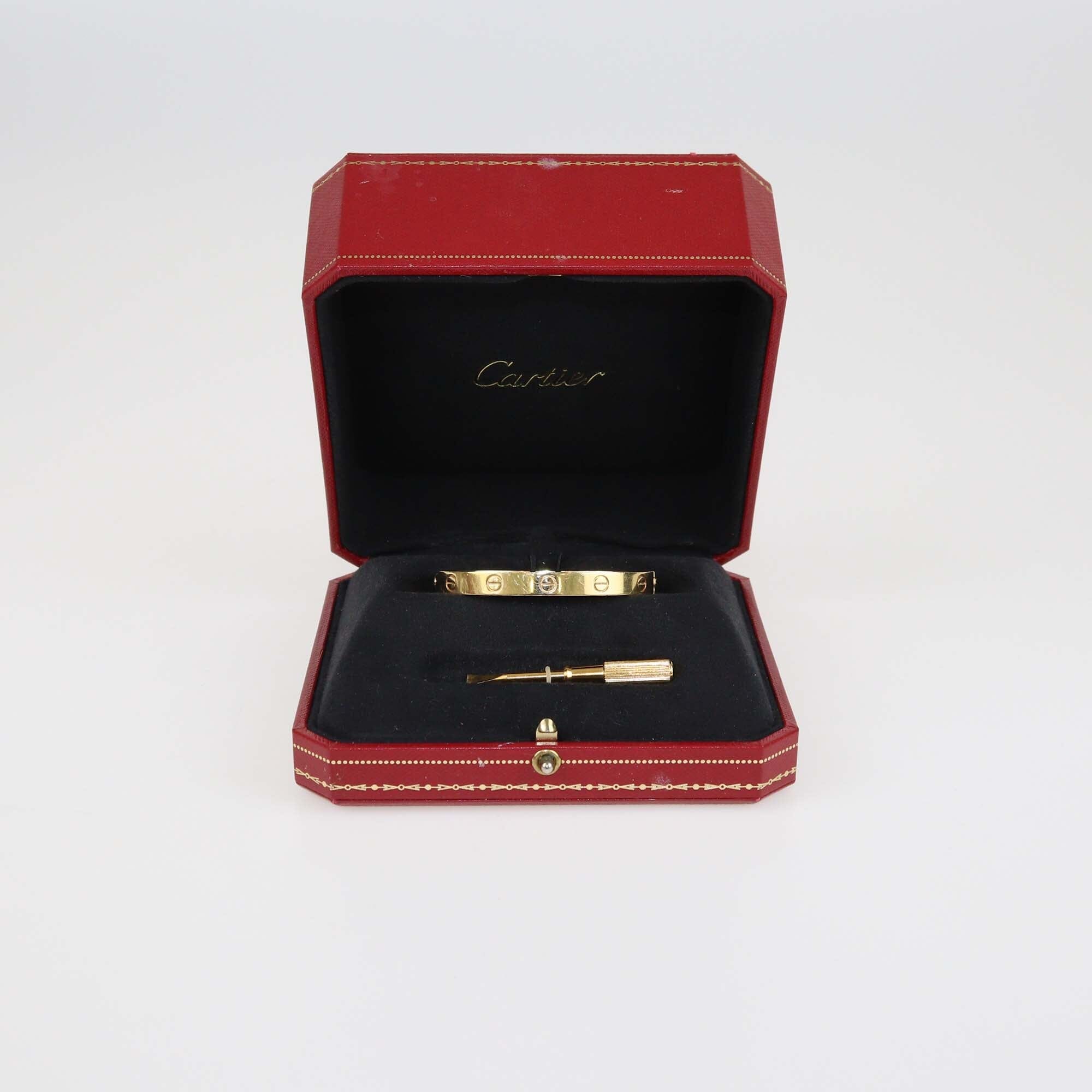 Cartier 18K Yellow Gold Love Bracelet Size 16 Womens Cartier