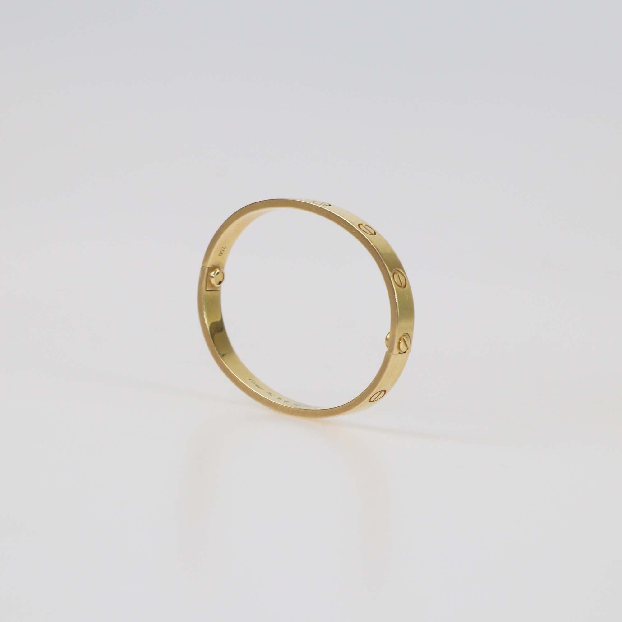 Cartier 18K Yellow Gold Love Bracelet Size 16 Womens Cartier