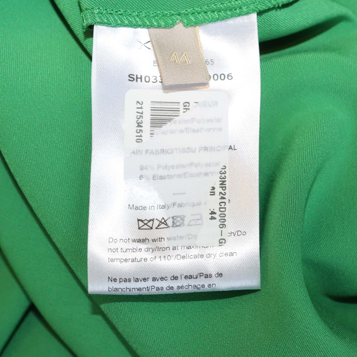 Elie Saab Green Pleated Light Cady Long Sleeve Shirt
