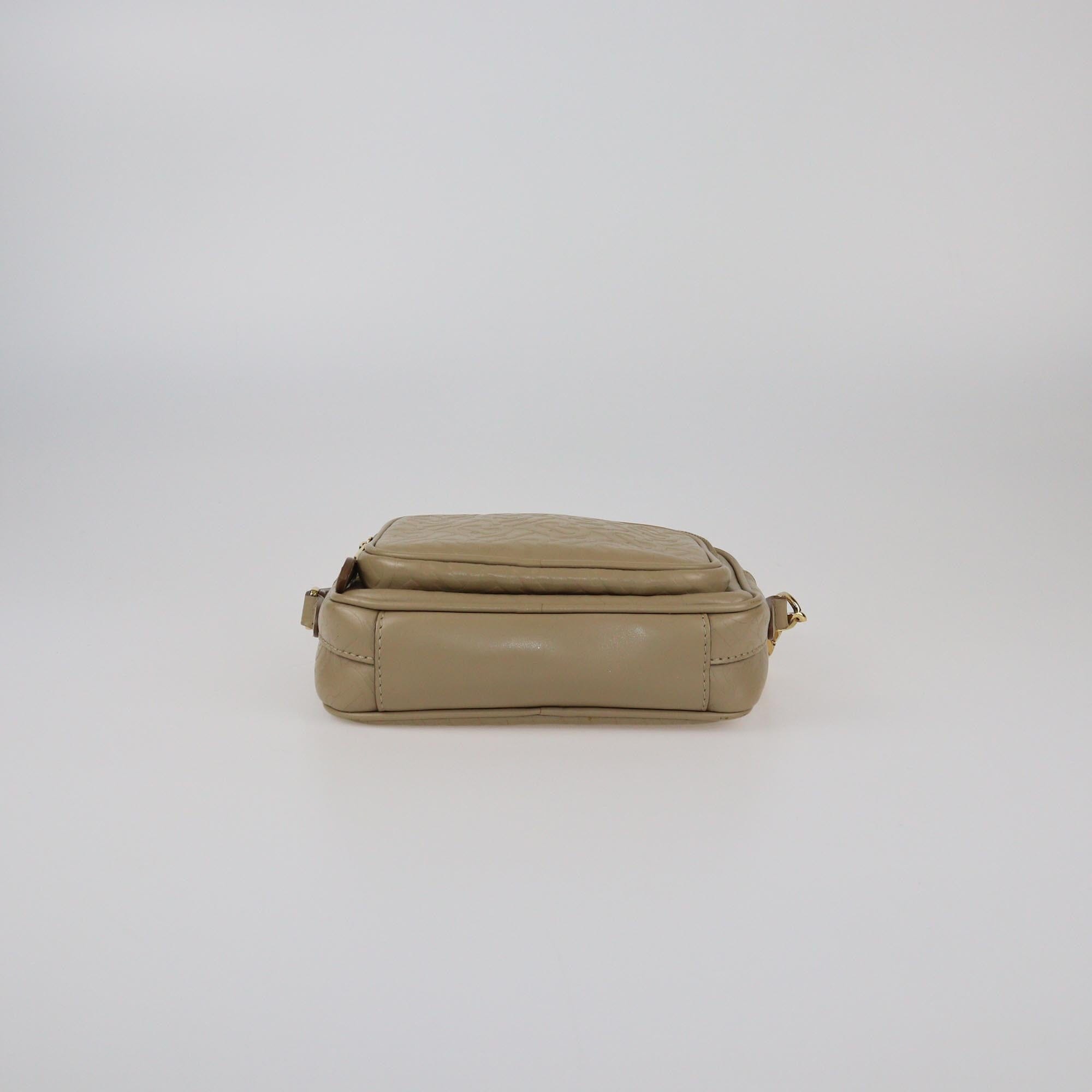 Burberry Beige Monogram Embossed Camera Crossbody Bag Womens Burberry