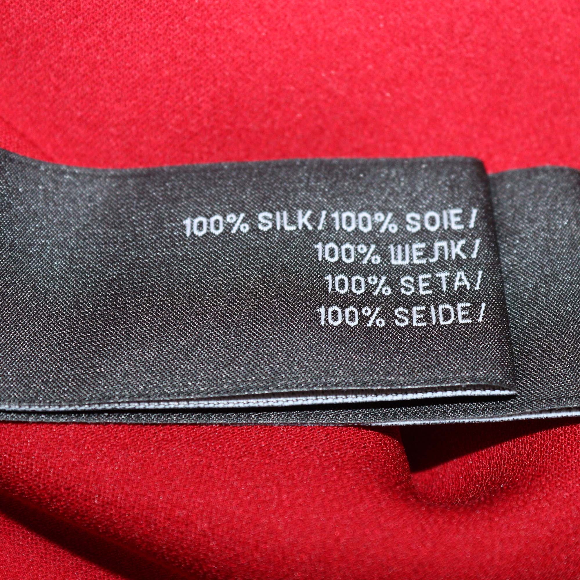 Ralph Lauren Dark Red Silk V Neck Sleeveless Long Dress