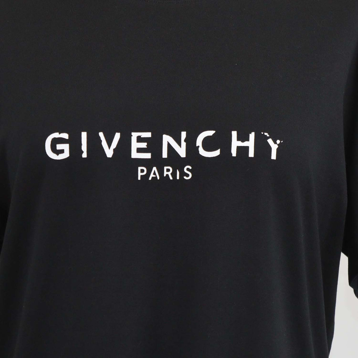 Givenchy Black Cotton Logo Printed Crew Neck T-Shirt