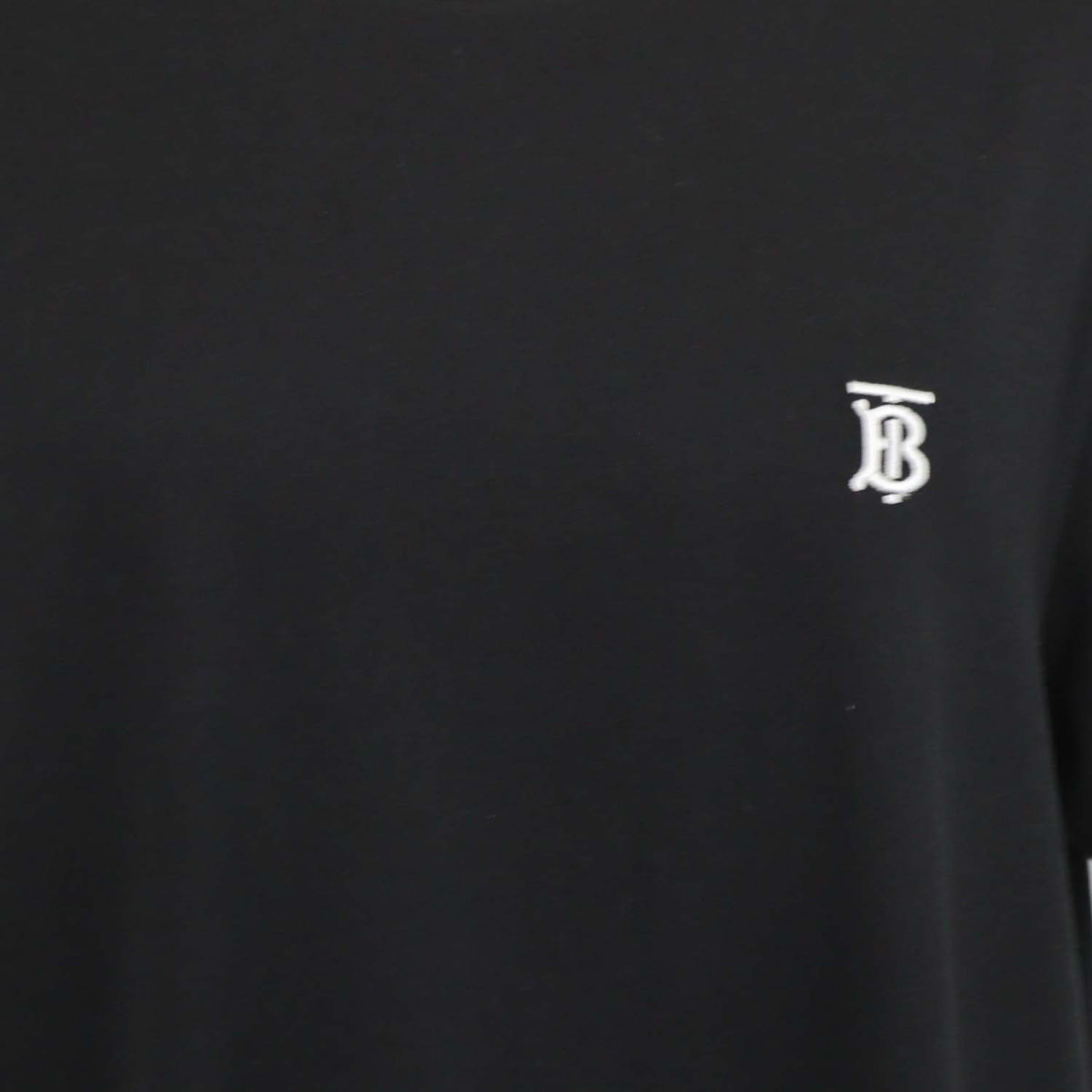 Burberry Black Cotton TB Embroidered Crew Neck T-Shirt