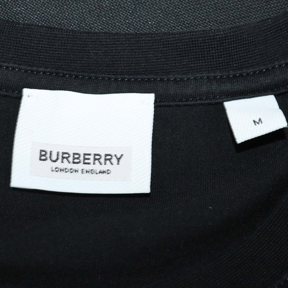 Burberry Black Cotton TB Embroidered Crew Neck T-Shirt