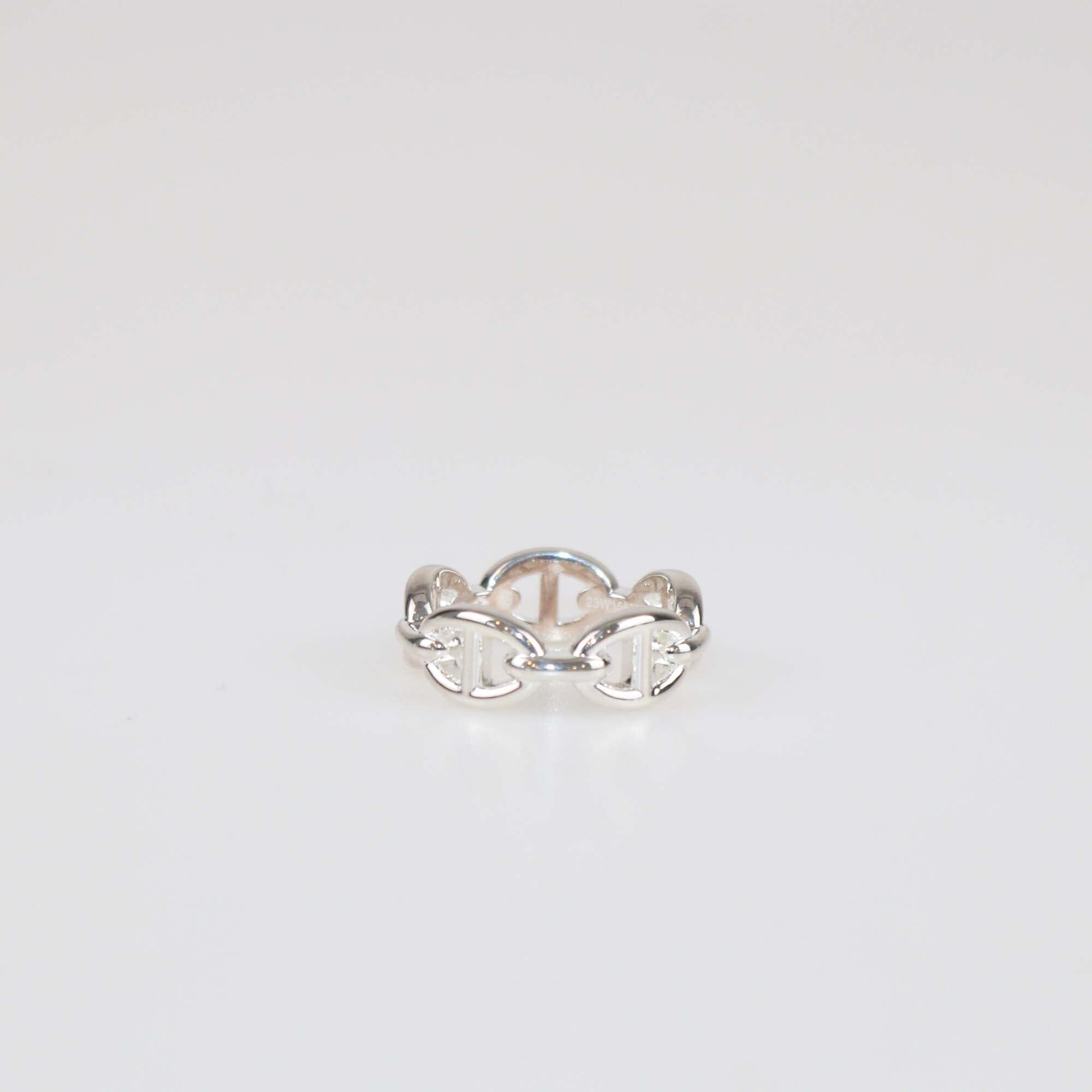 Hermes Small Chaine D'Ancre Sterling Silver Ring Womens Hermes