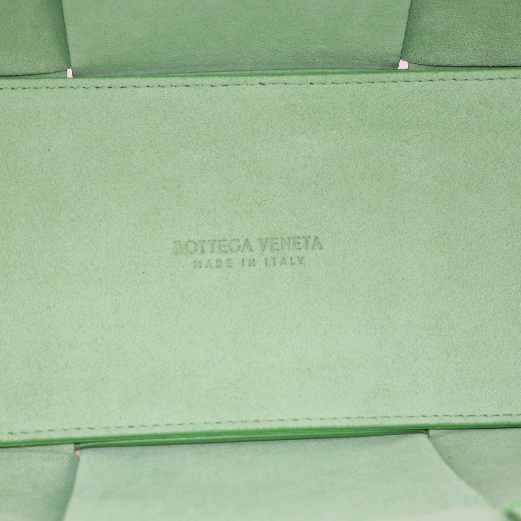 Bottega Veneta Brown/Green Intreccio Small Arco Tote Womens Bottega Veneta