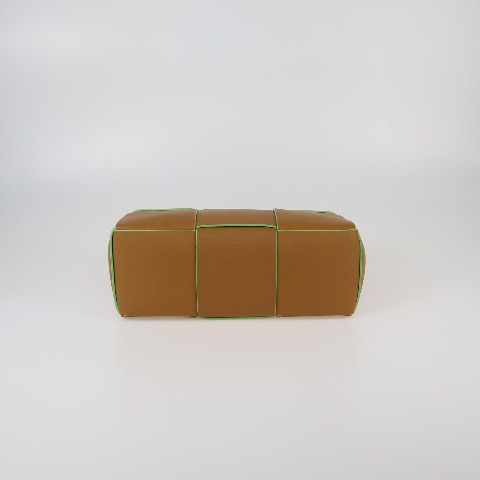 Bottega Veneta Brown/Green Intreccio Small Arco Tote Womens Bottega Veneta