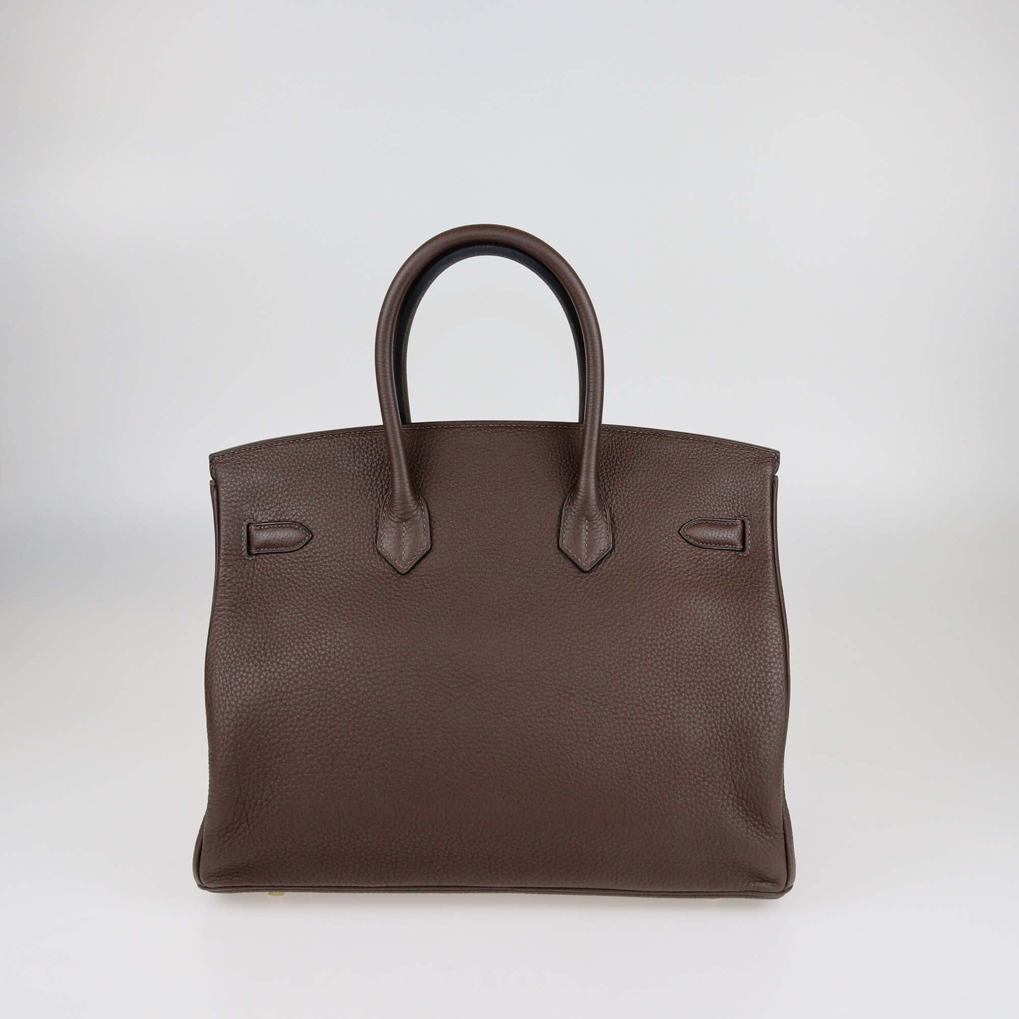 Hermes Cacao Togo Leather Gold Hardware Birkin 35 Bag Womens Hermes