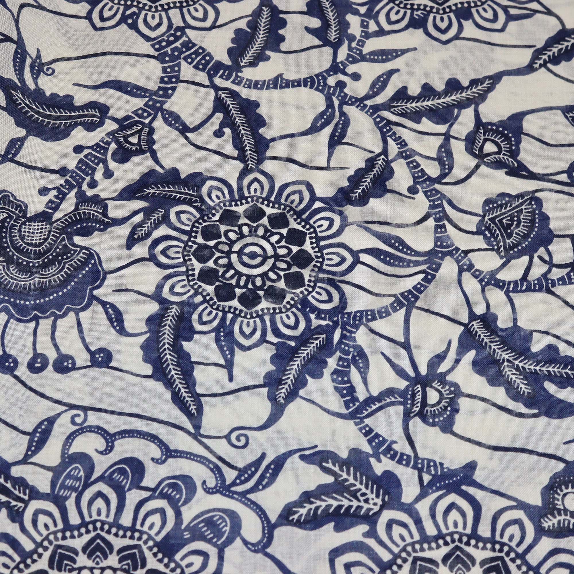 Christian Dior Blue/White Blended Fabric Toile de Jouy Shawl