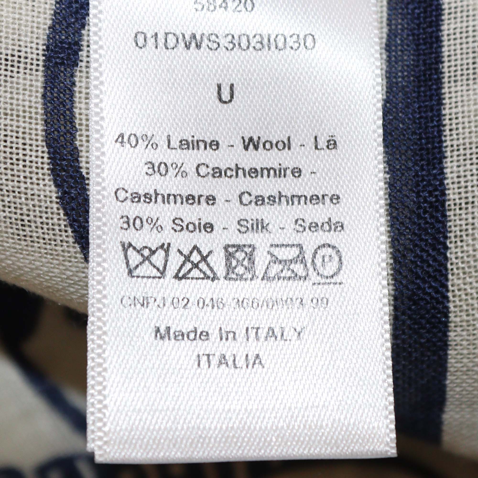 Christian Dior Blue/White Blended Fabric Toile de Jouy Shawl