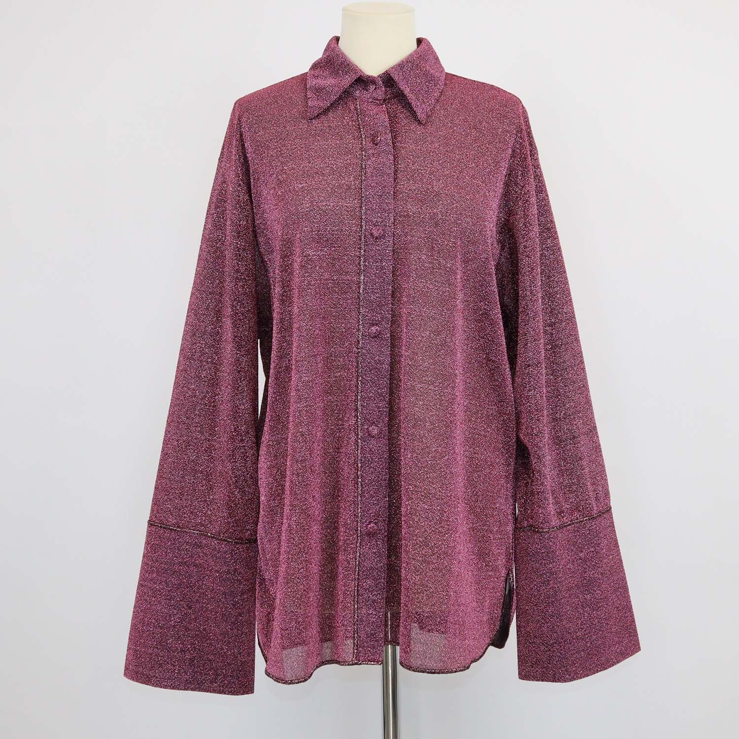 Oseree Pink Metallic Polyamide Lumiere Blouse