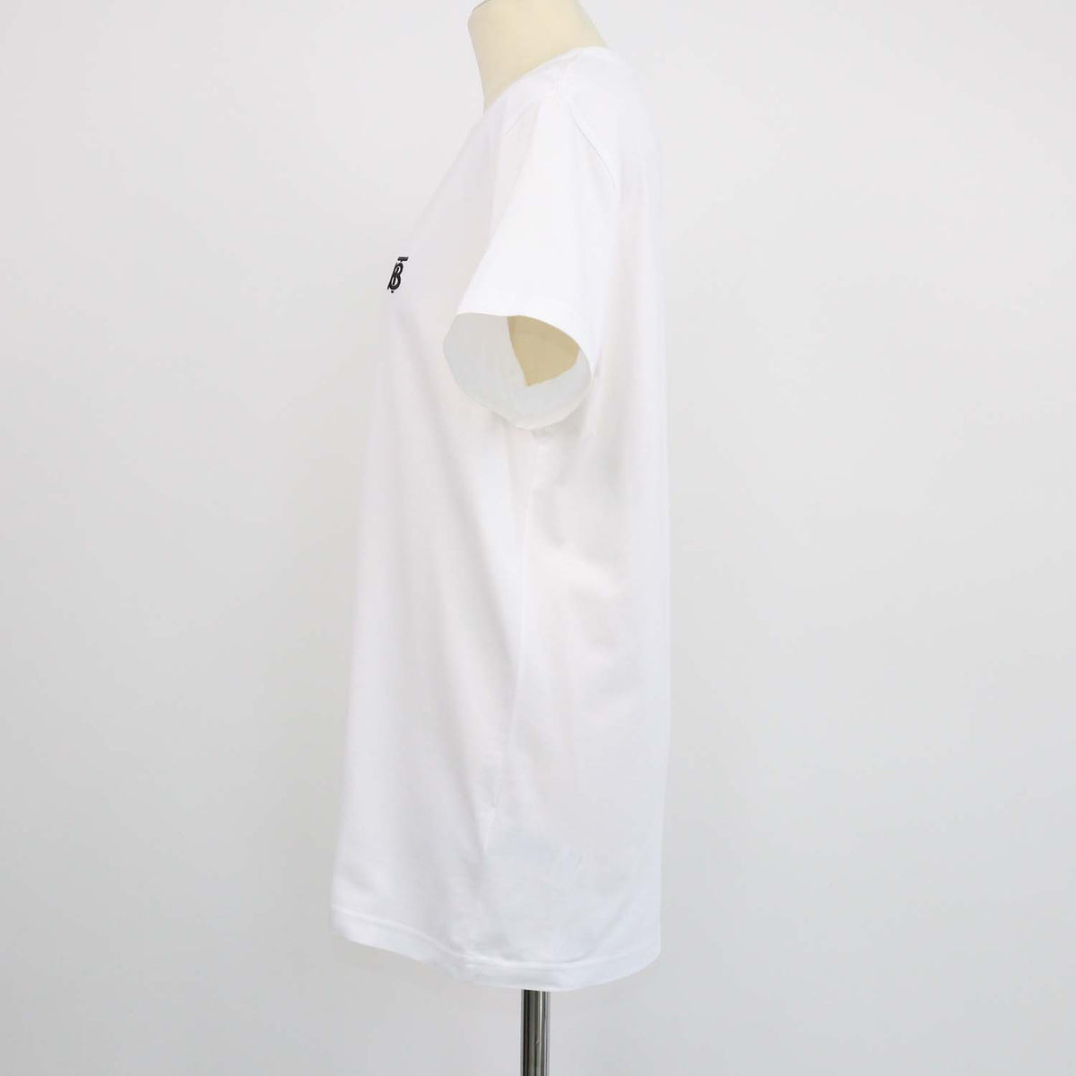 Burberry White Cotton TB Embroidered Crew Neck T-Shirt