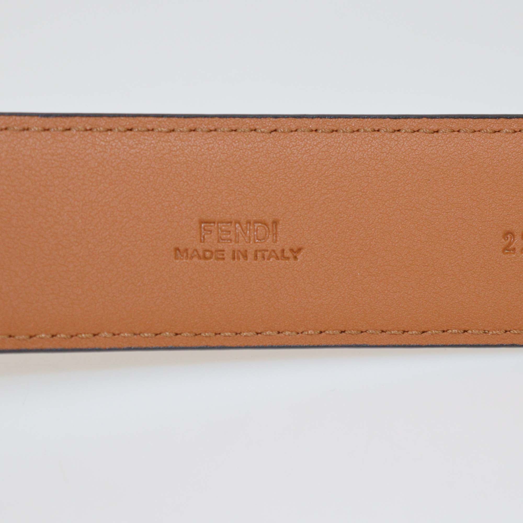 Fendi Brown Leather FF Buckle Belt