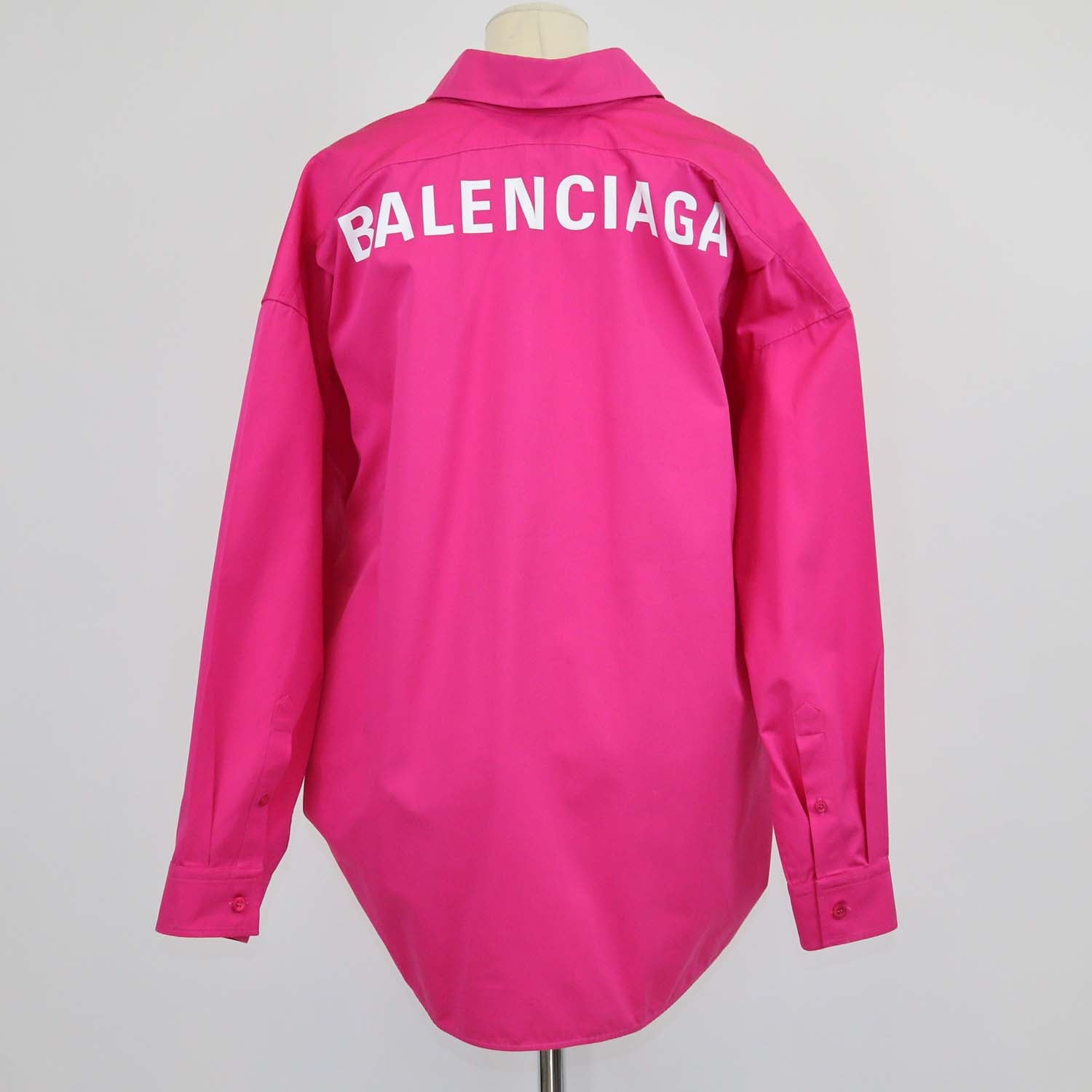 Balenciaga Fuchsia Cotton Logo Swing Shirt