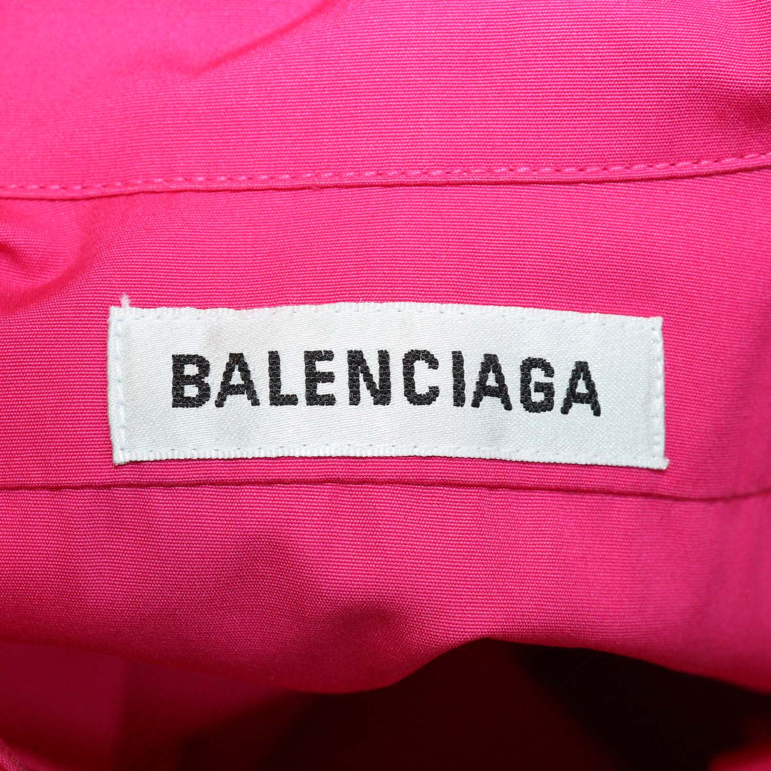 Balenciaga Fuchsia Cotton Logo Swing Shirt