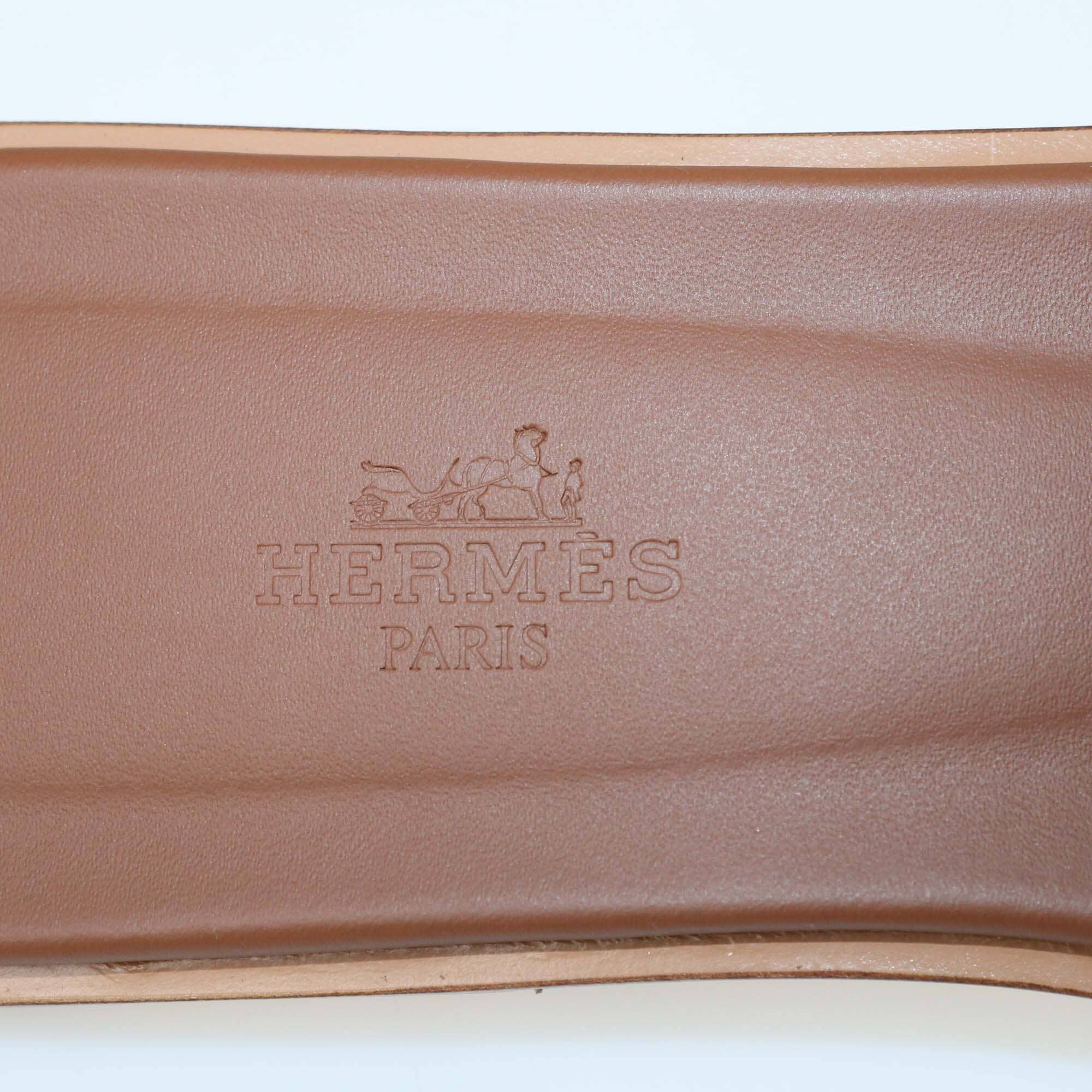 Hermes Gold Box Leather Oran Flat Sandals Womens Hermes