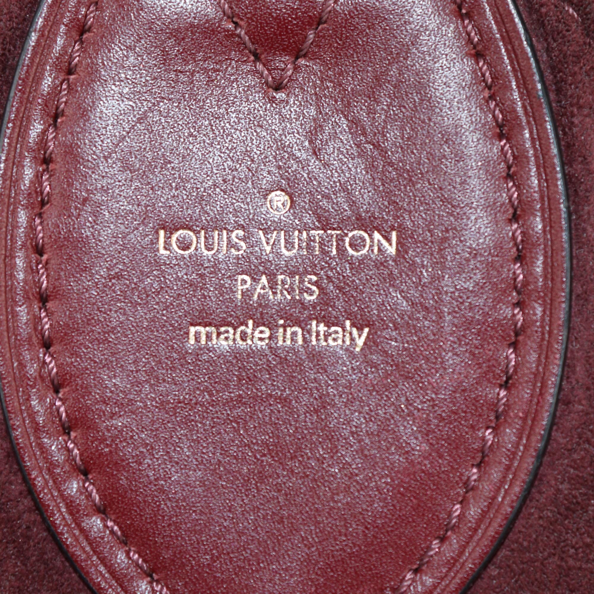 Louis Vuitton Burgundy Monogram Canvas Flower Hobo Womens Louis Vuitton