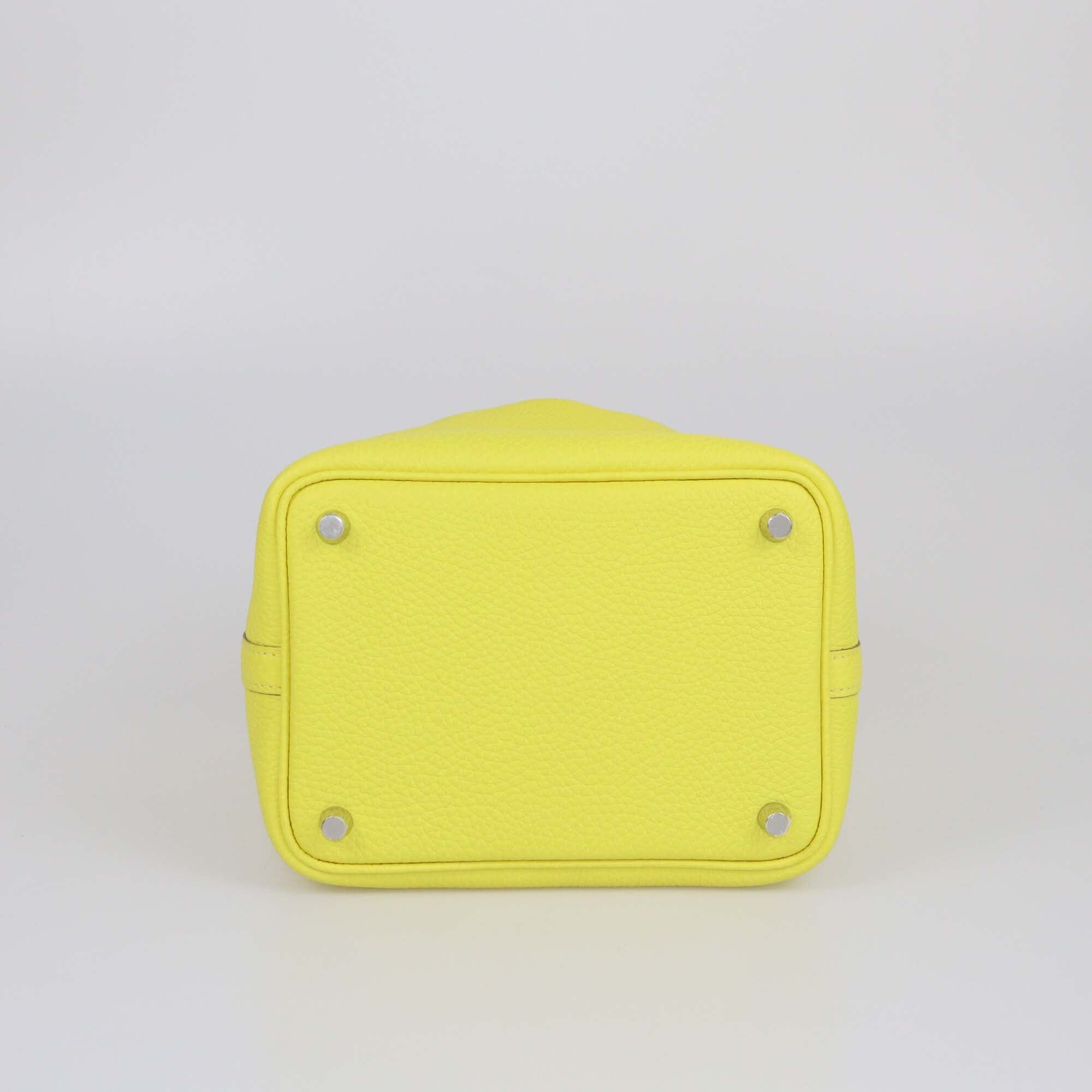 Hermes Mimosa/Lime Alligator and Clemence Picotin Lock 18 Bag Womens Hermes