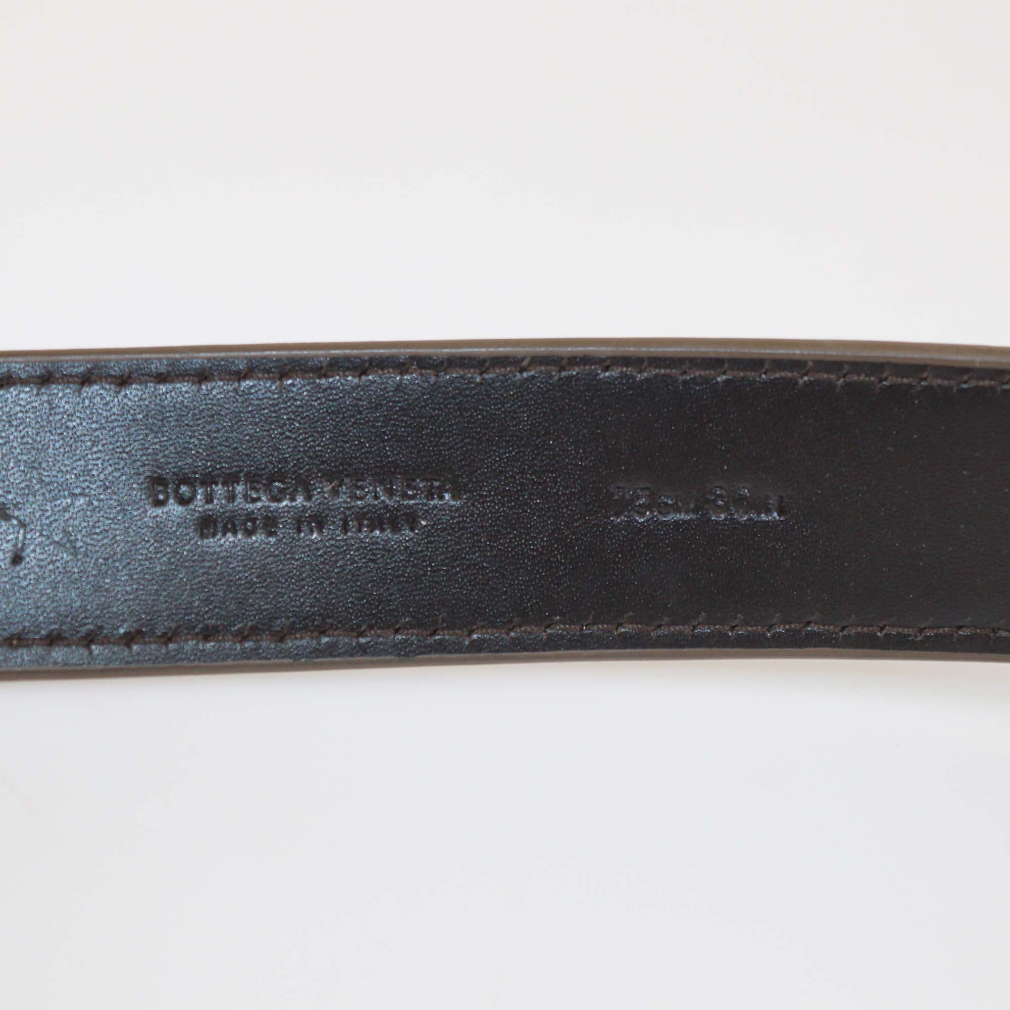 Bottega Veneta Metallic Intrecciato Leather Slim Belt
