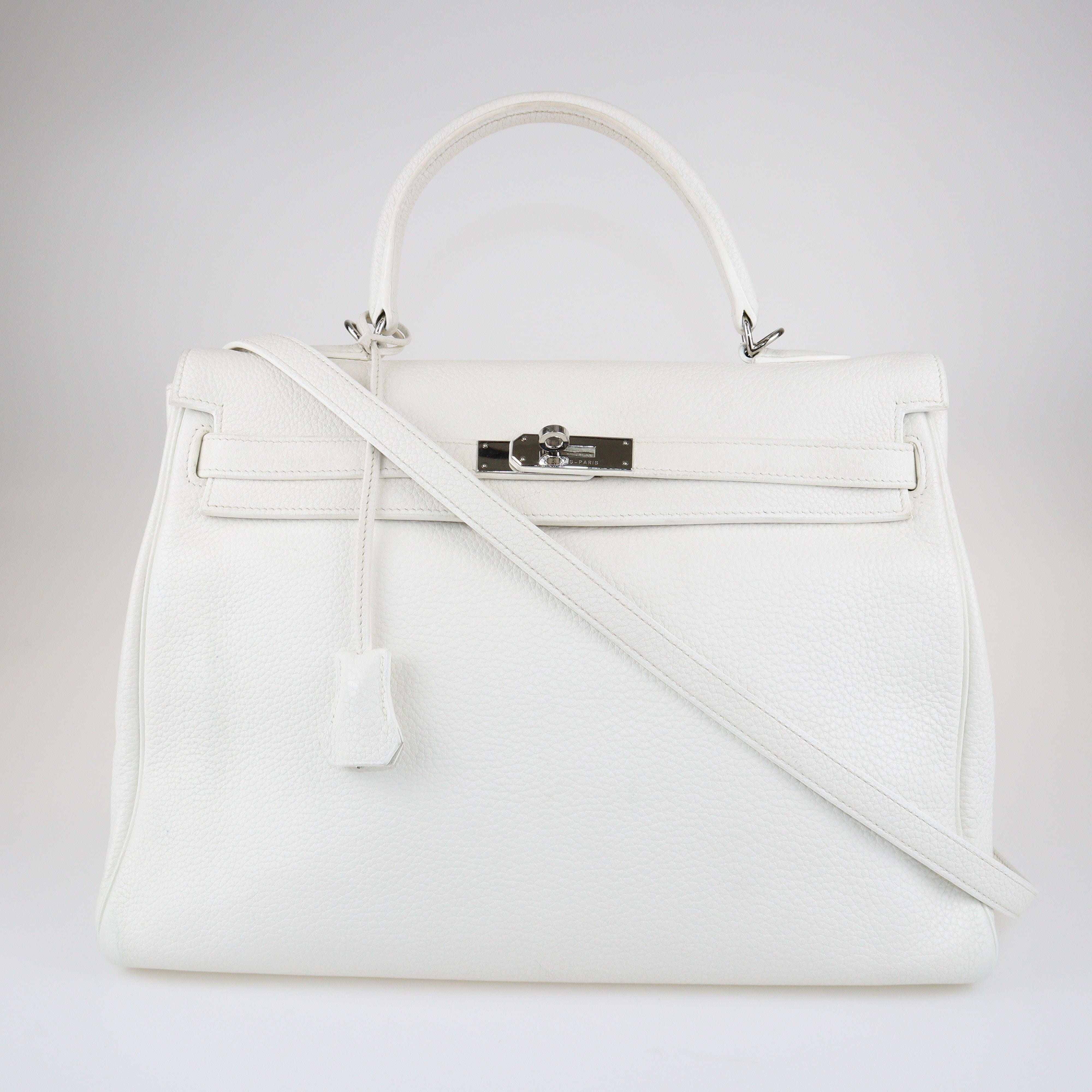 White Kelly 35 w/ PHW Bags Hermes 