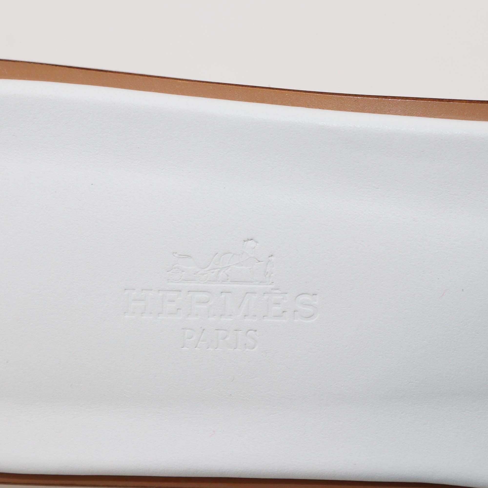 Hermes Blanc Box Leather Oran Flat Sandals Womens Hermes