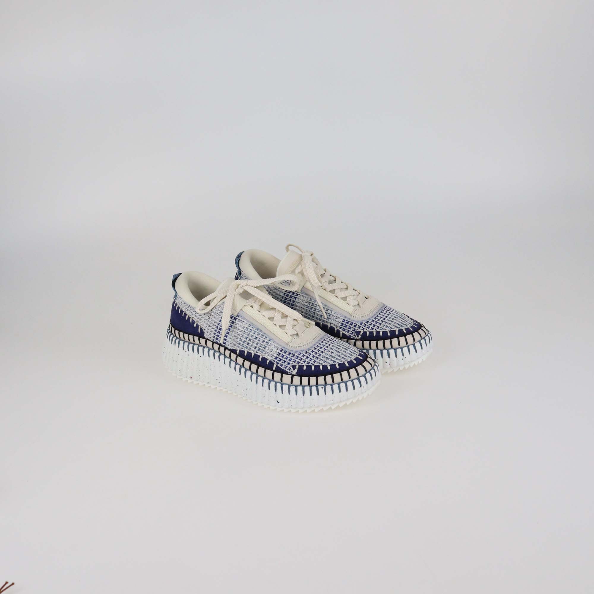 Chloe Cosmic Blue Mesh Fabric Nama Sneakers