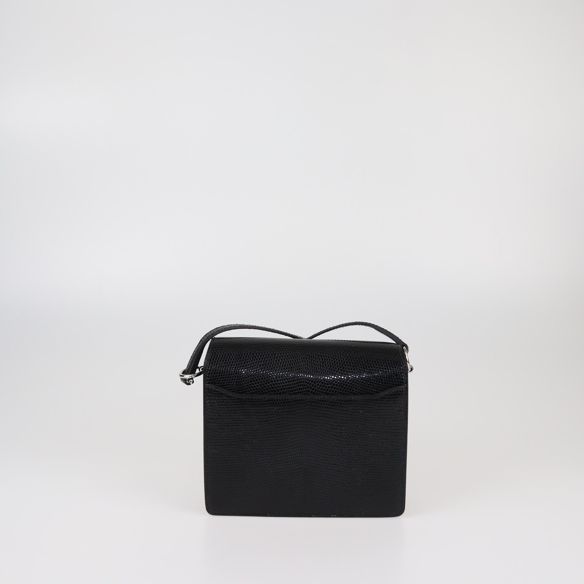 Hermes Black Niloticus Lizard Mini Roulis Bag Womens Hermes