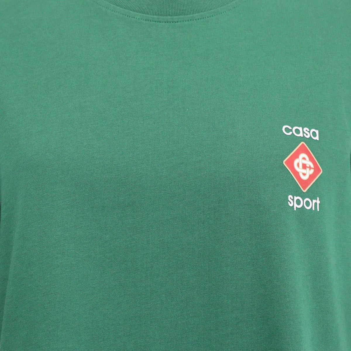Casablanca Green Cotton Logo Print Crew Neck T-Shirt