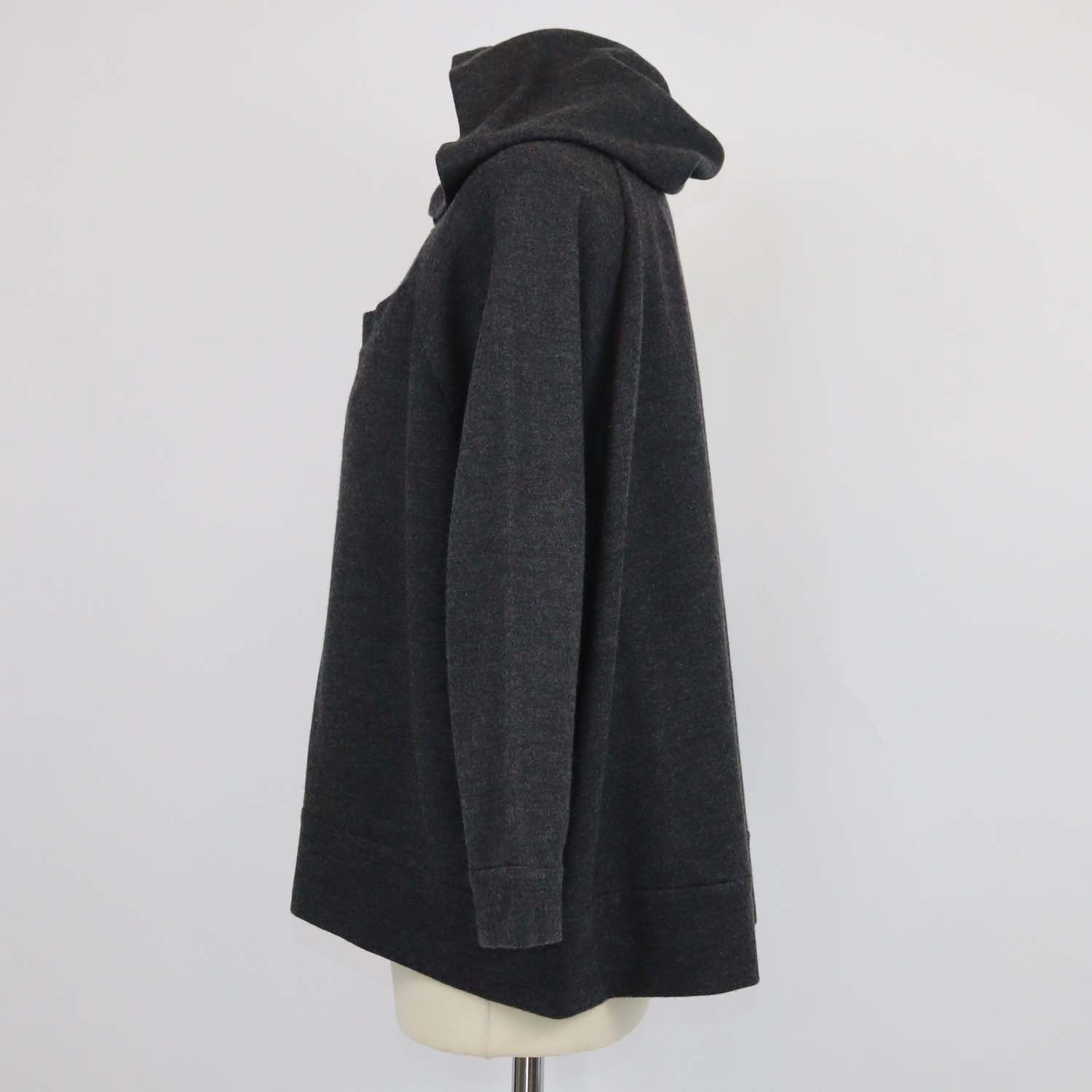 Brunello Cucinelli Grey Cashmere Zipped Oversized Hoodie