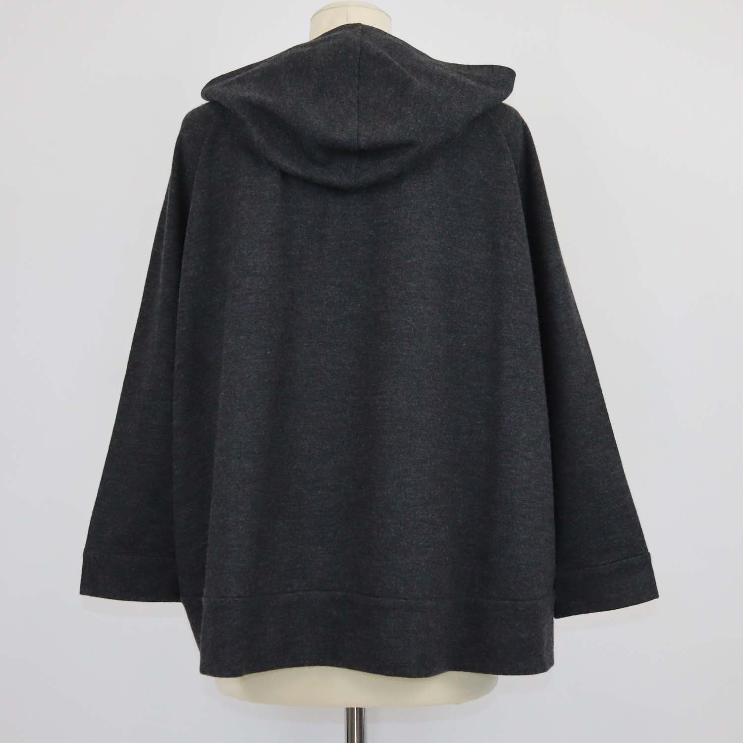 Brunello Cucinelli Grey Cashmere Zipped Oversized Hoodie