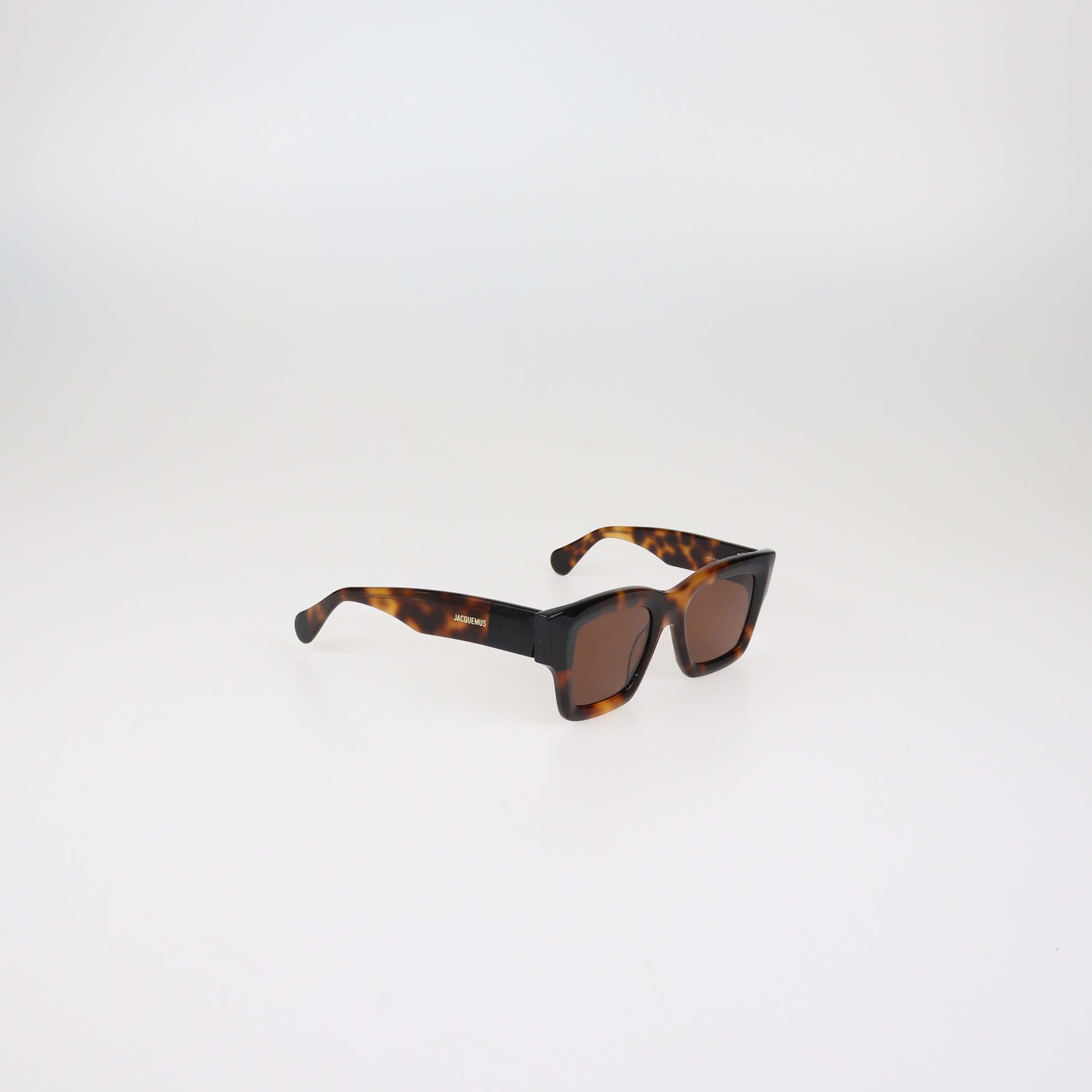 Jacquemus Brown Tortoiseshell Acetate Baci Square Sunglasses