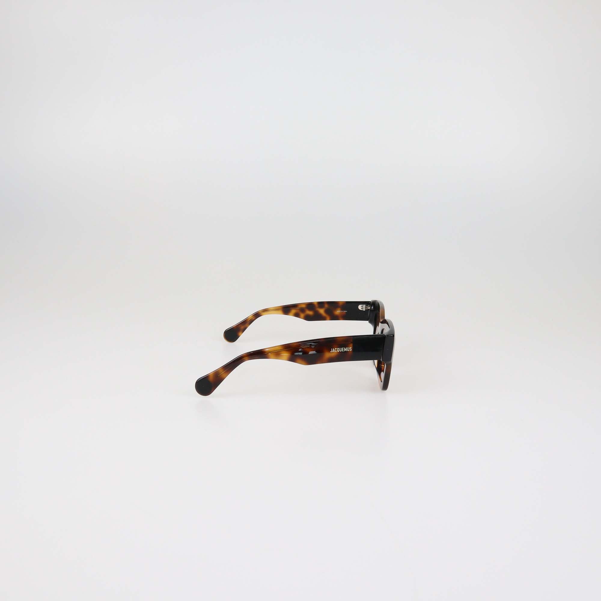 Jacquemus Brown Tortoiseshell Acetate Baci Square Sunglasses