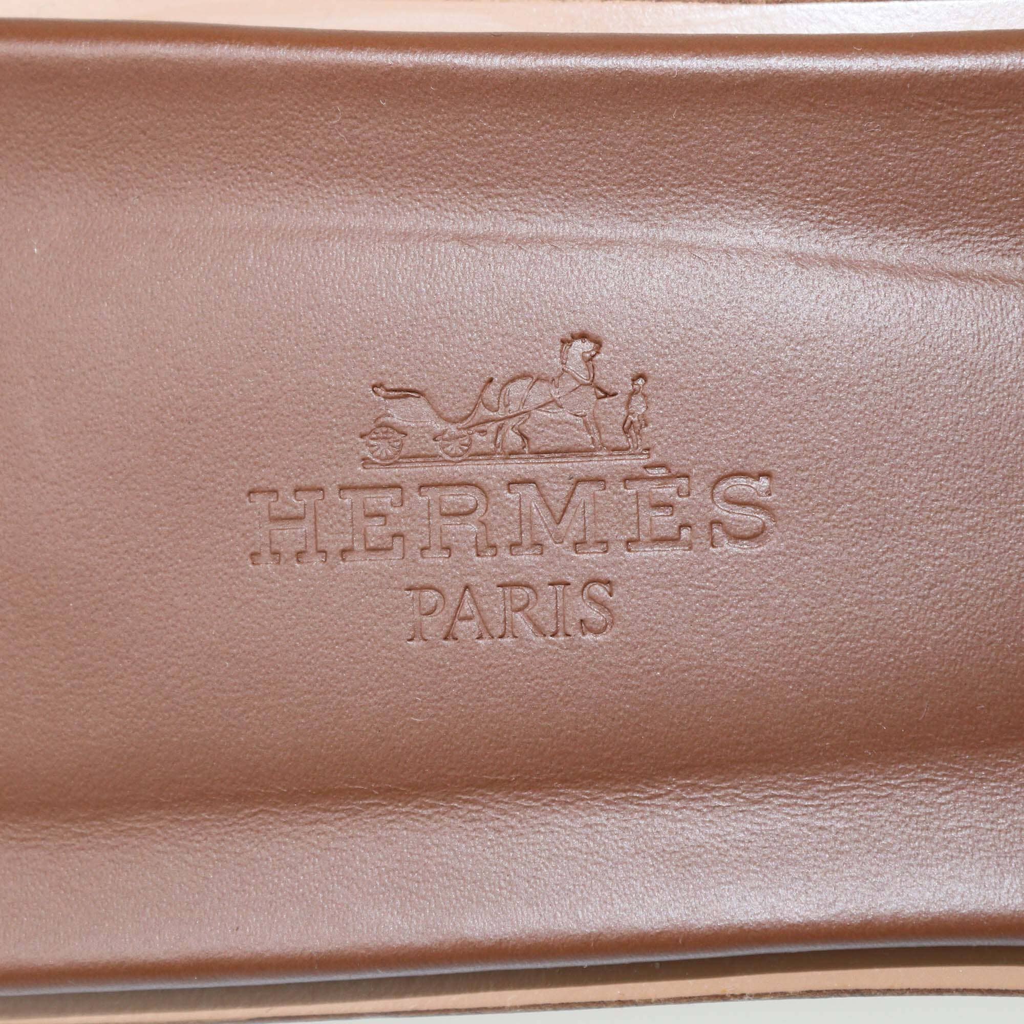 Hermes Gold Box Leather Oran Flat Sandals Womens Hermes