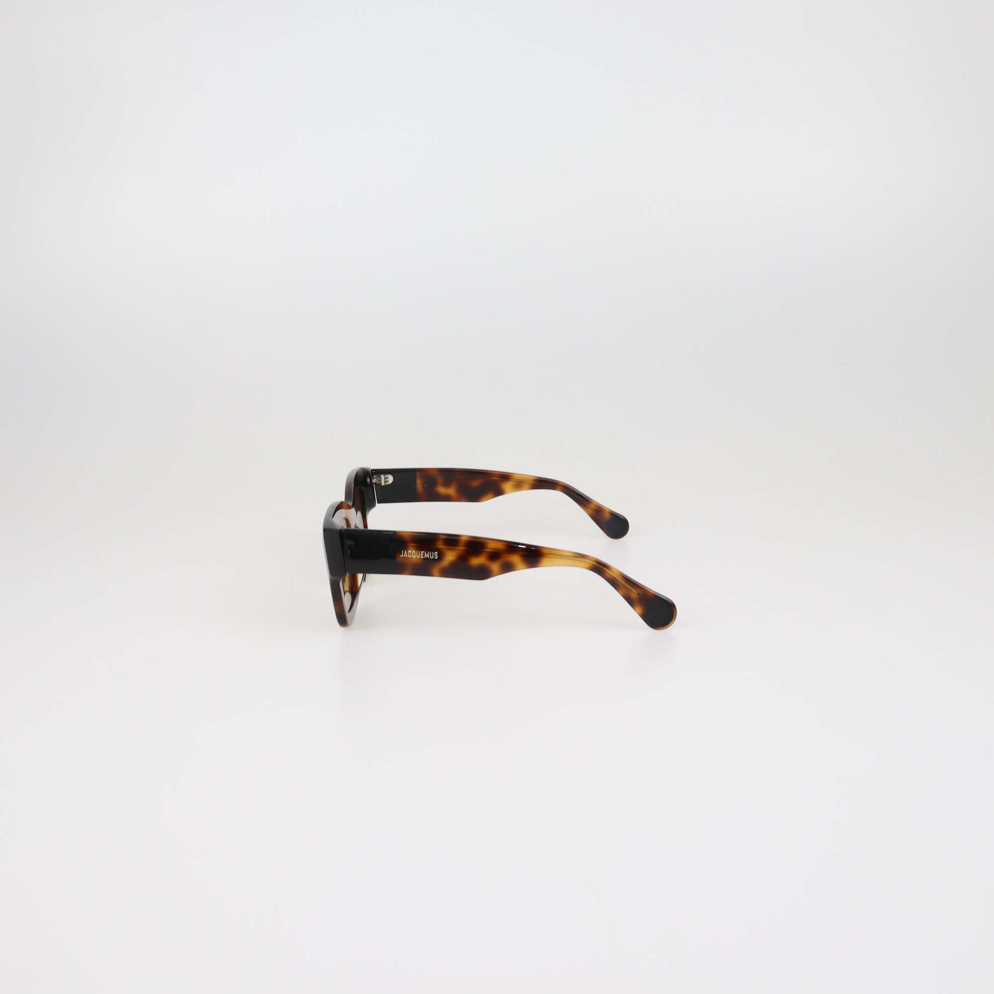 Jacquemus Brown Tortoiseshell Acetate Baci Square Sunglasses