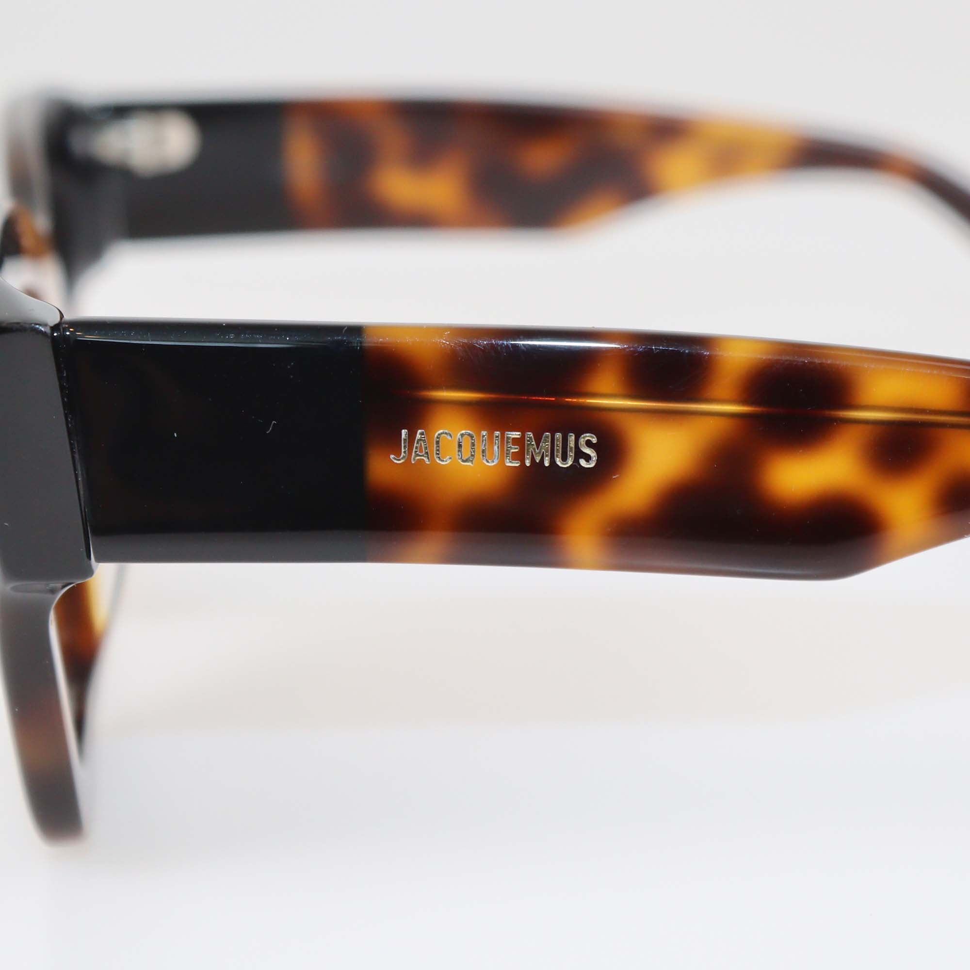 Jacquemus Brown Tortoiseshell Acetate Baci Square Sunglasses