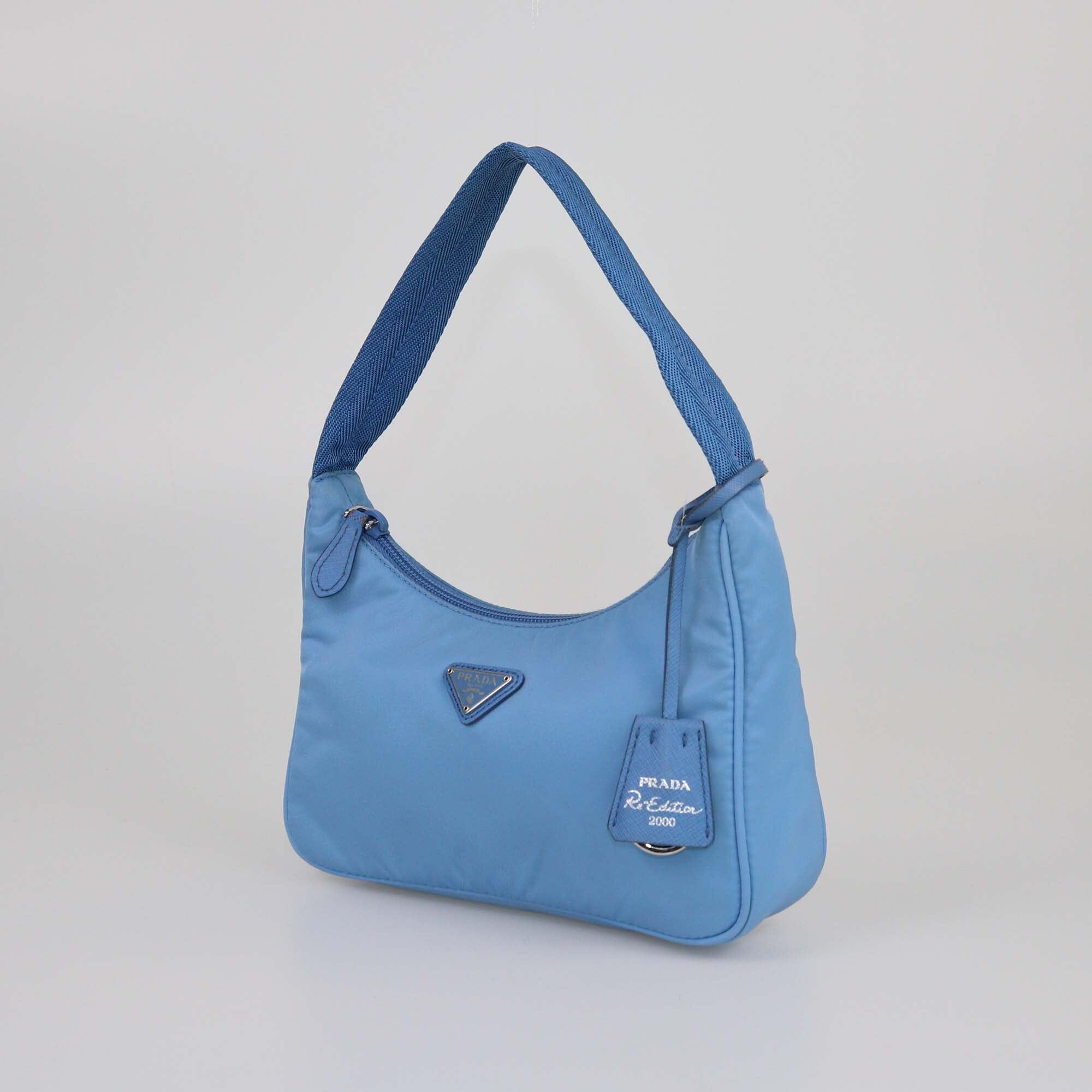 Prada Light Blue Re-Edition 2000 Baguette Bag Womens Prada