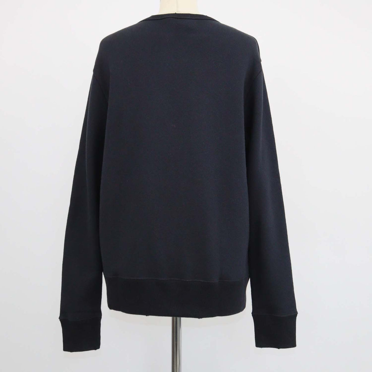 Gucci Black Cotton Logo Printed Distressed Sweatshirt