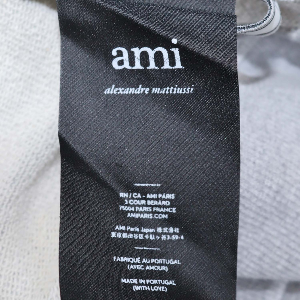 Ami Alexandre Mattiussi Grey Cotton Ami De Coeur Hoodie