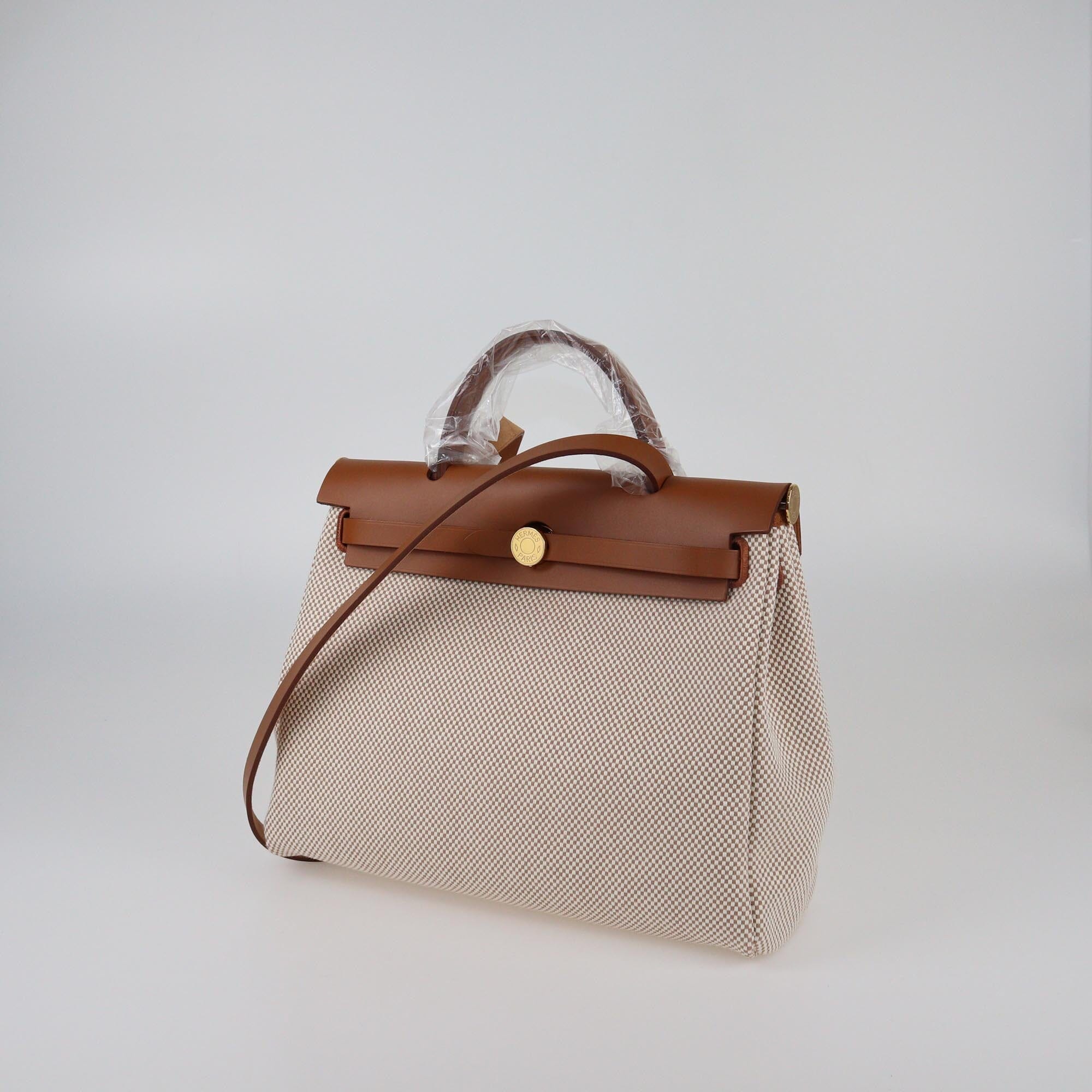 Hermes Gold/Natural Criss Viking Herbag Zip 31 Bag Womens Hermes