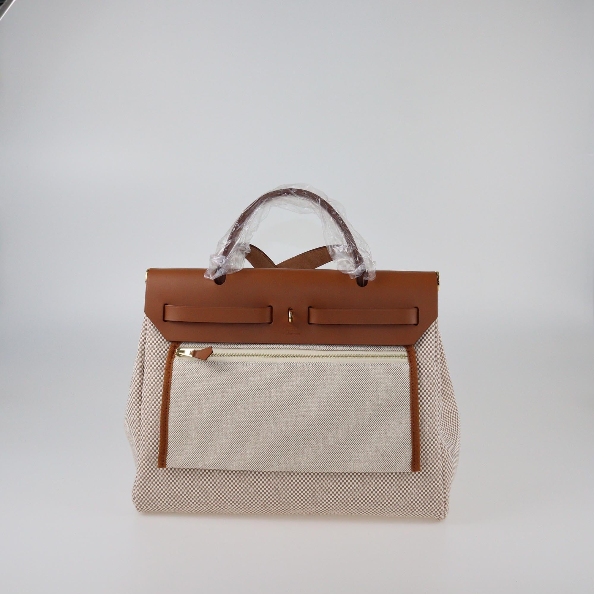 Hermes Gold/Natural Criss Viking Herbag Zip 31 Bag Womens Hermes