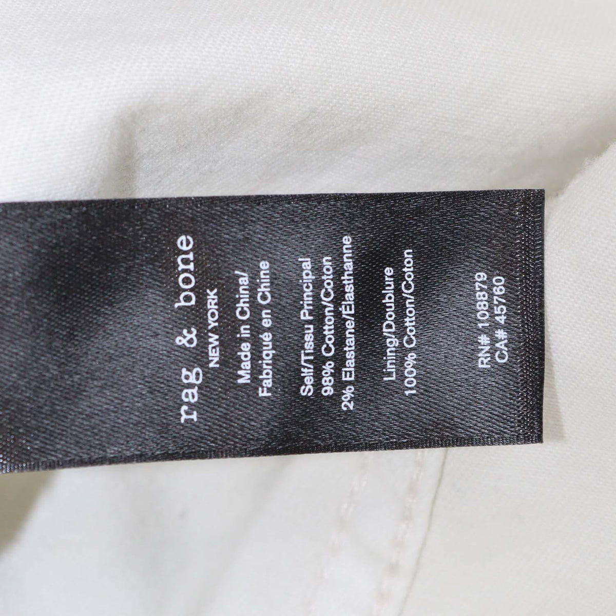 Rag & Bone Off White Cotton Trucker Jacket
