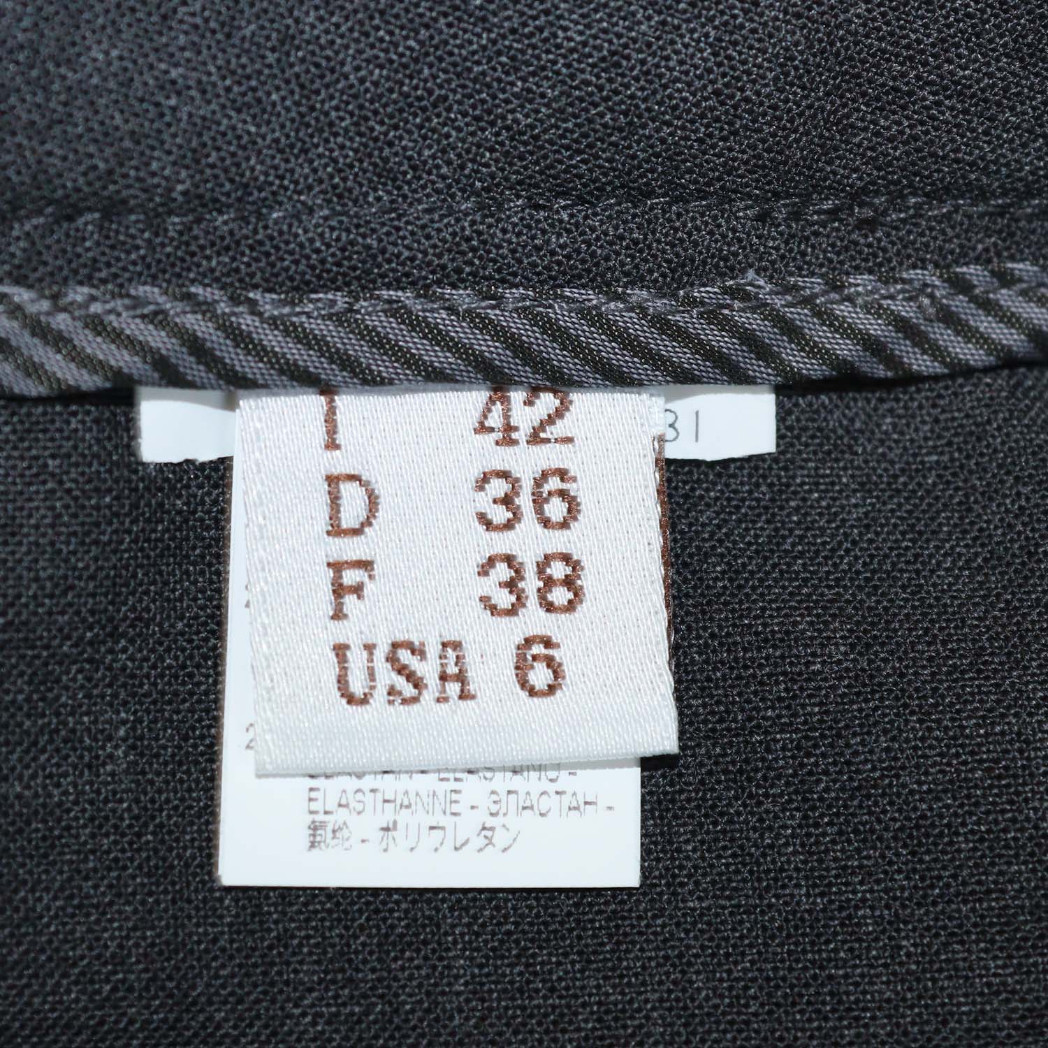Brunello Cucinelli Grey Wool Blend Gold Stripe Straight Leg Pants